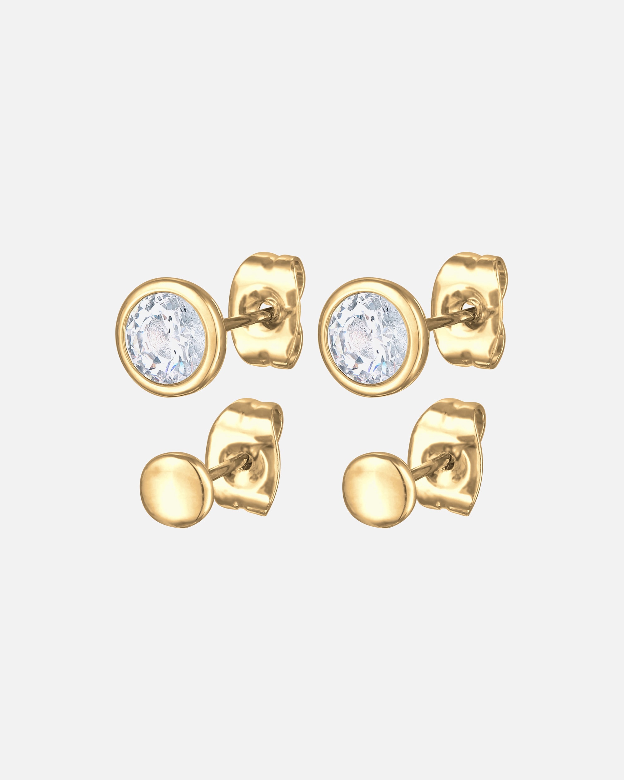Boucle d'oreilles for FemmeElliFemmes Clous d'oreilles Plaquette Géo Set Couleur Argent avec Cristauxgoldfarben
