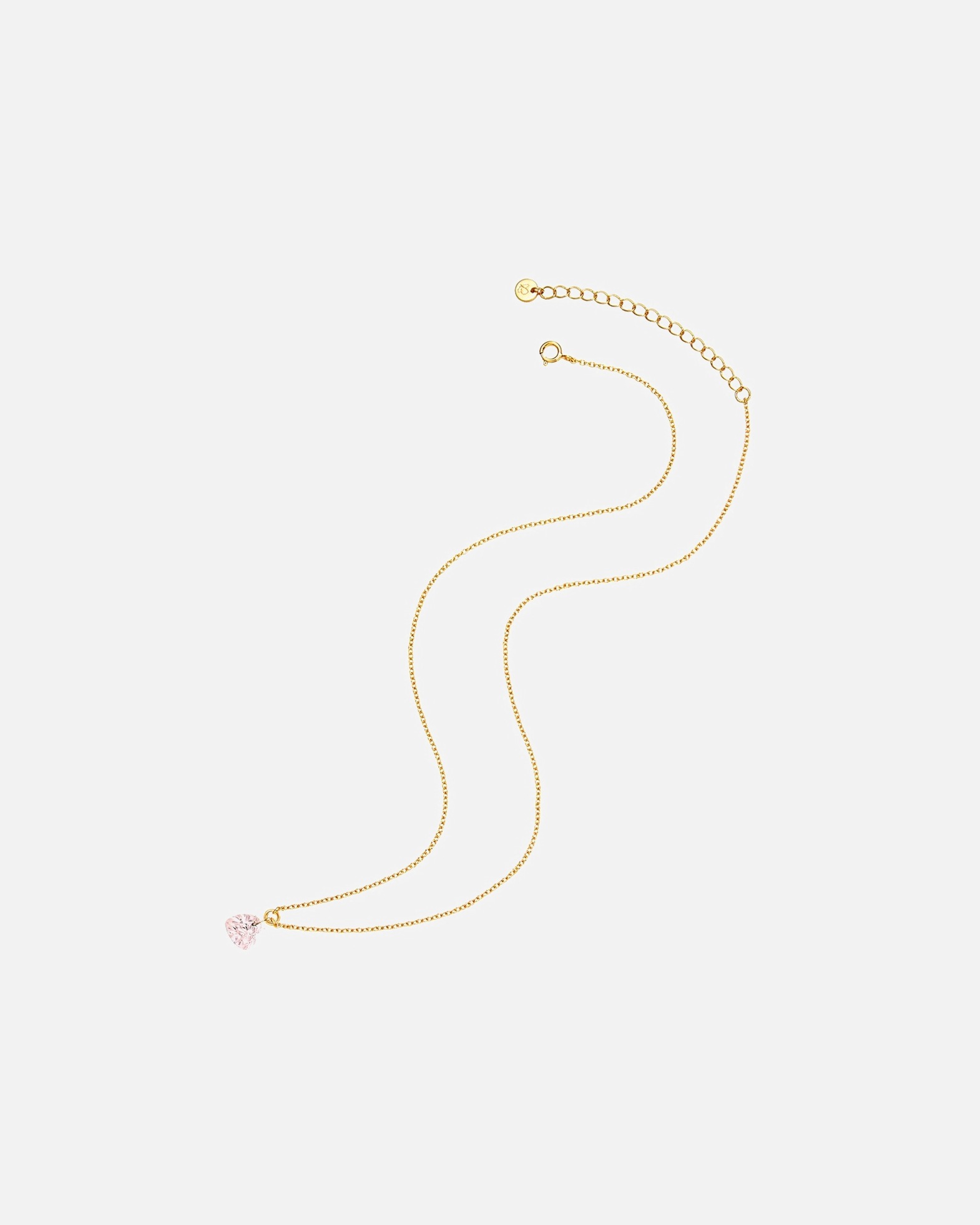 Collier for FemmeGlanzstücke MünchenChaîne Coeur Argent sterling Spinelle en Or rose40,0 cm Basiskette + 5,0 cm Verlängerung