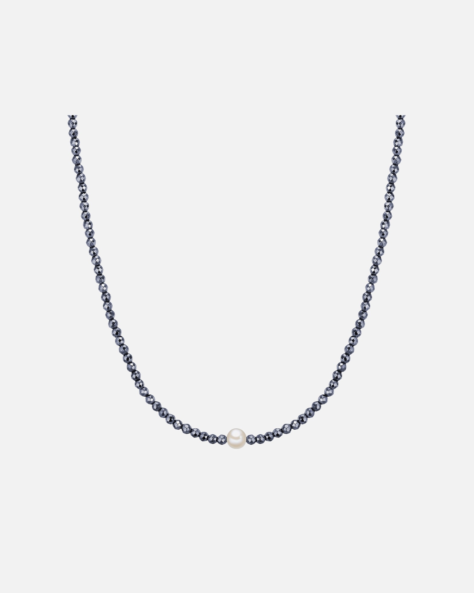 Collier for FemmeChaîne Argent sterling Hématite Perle de culture d'eau douce en Argent40,0 cm Basiskette + 5,0 cm Verlängerung