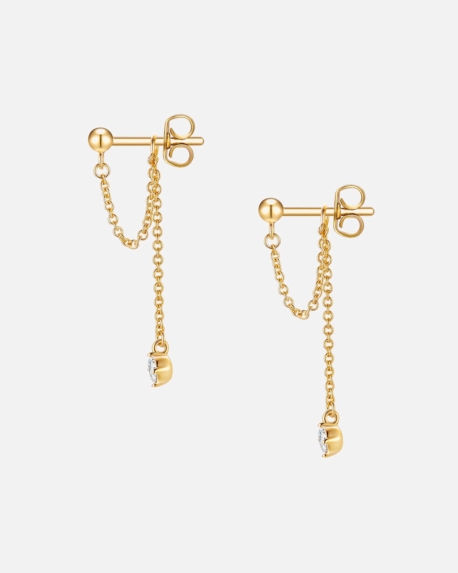 Ohrringe für Weiblich Lulu & Jane Ohrhänger aus Metall in Gelbgold mit verziert mit Kristallen von Swarovski® 33,5 mm