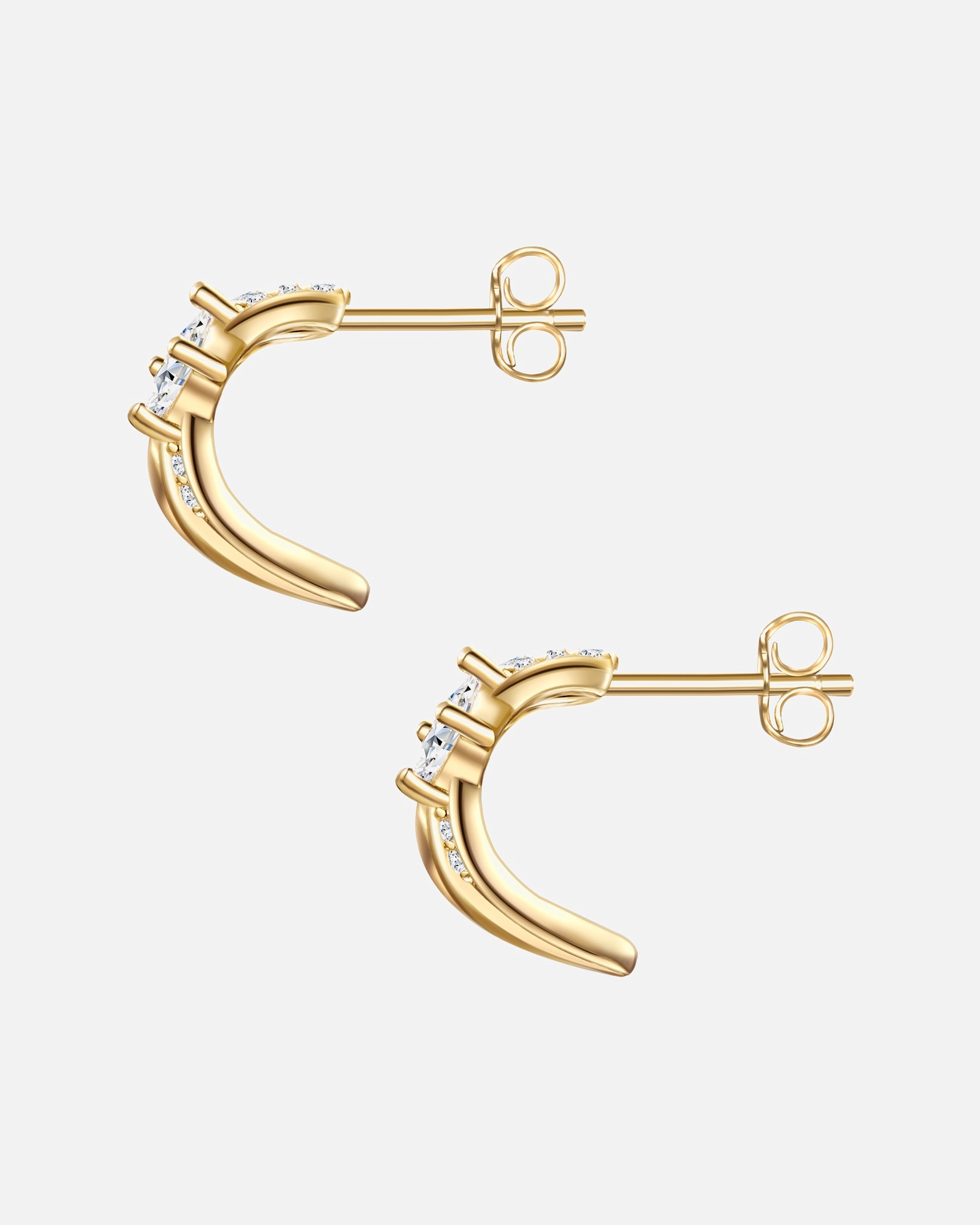 Boucle d'oreilles for FemmeGlanzstücke MünchenPuces d'oreilles en argent Argent sterling Oxyde de zirconium (CZ) en Or jaune10,3 mm