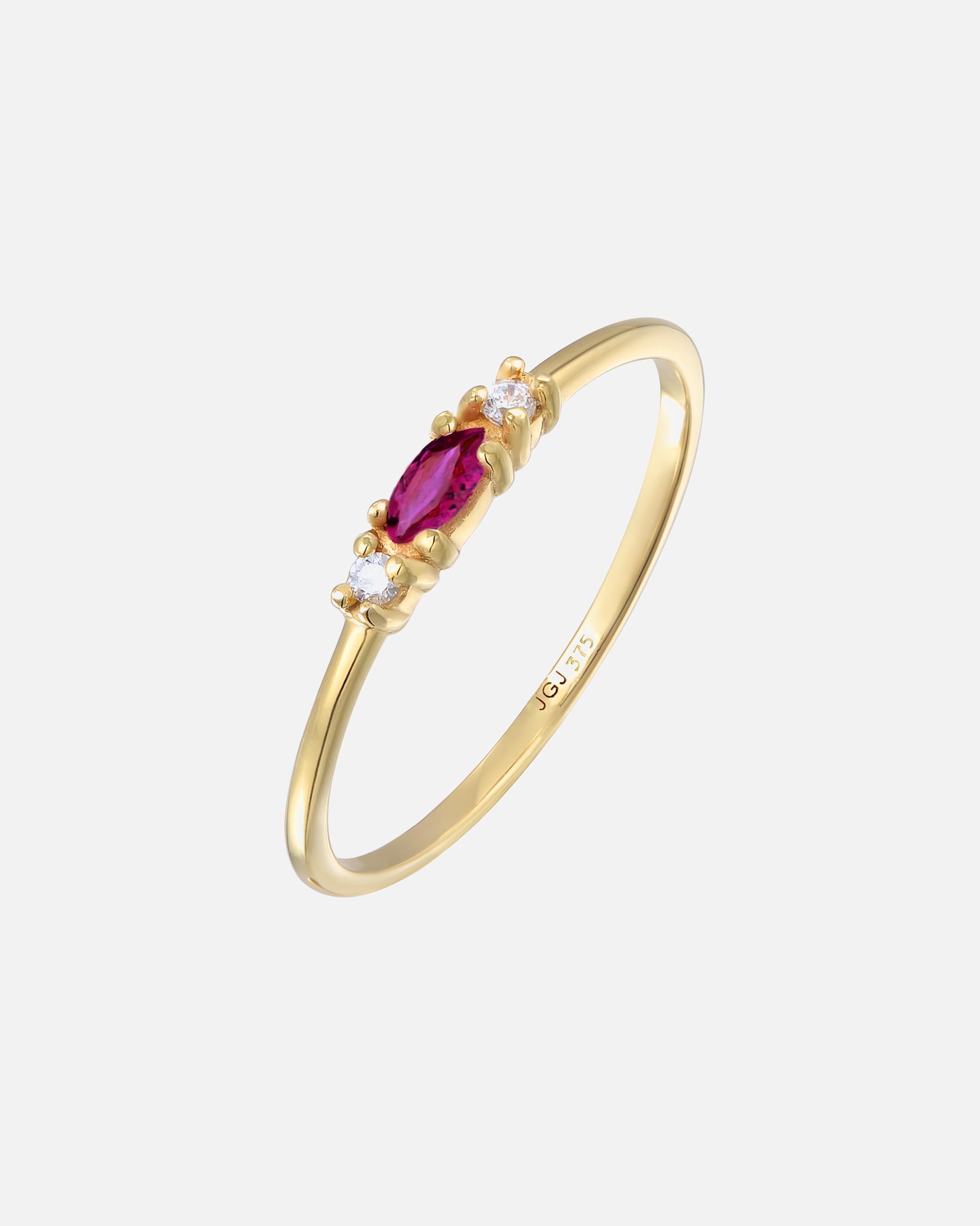 Ring für Weiblich Elli PREMIUM Vintage Zirkonia Marquise synth. Saphir 375 Gelbgold 52