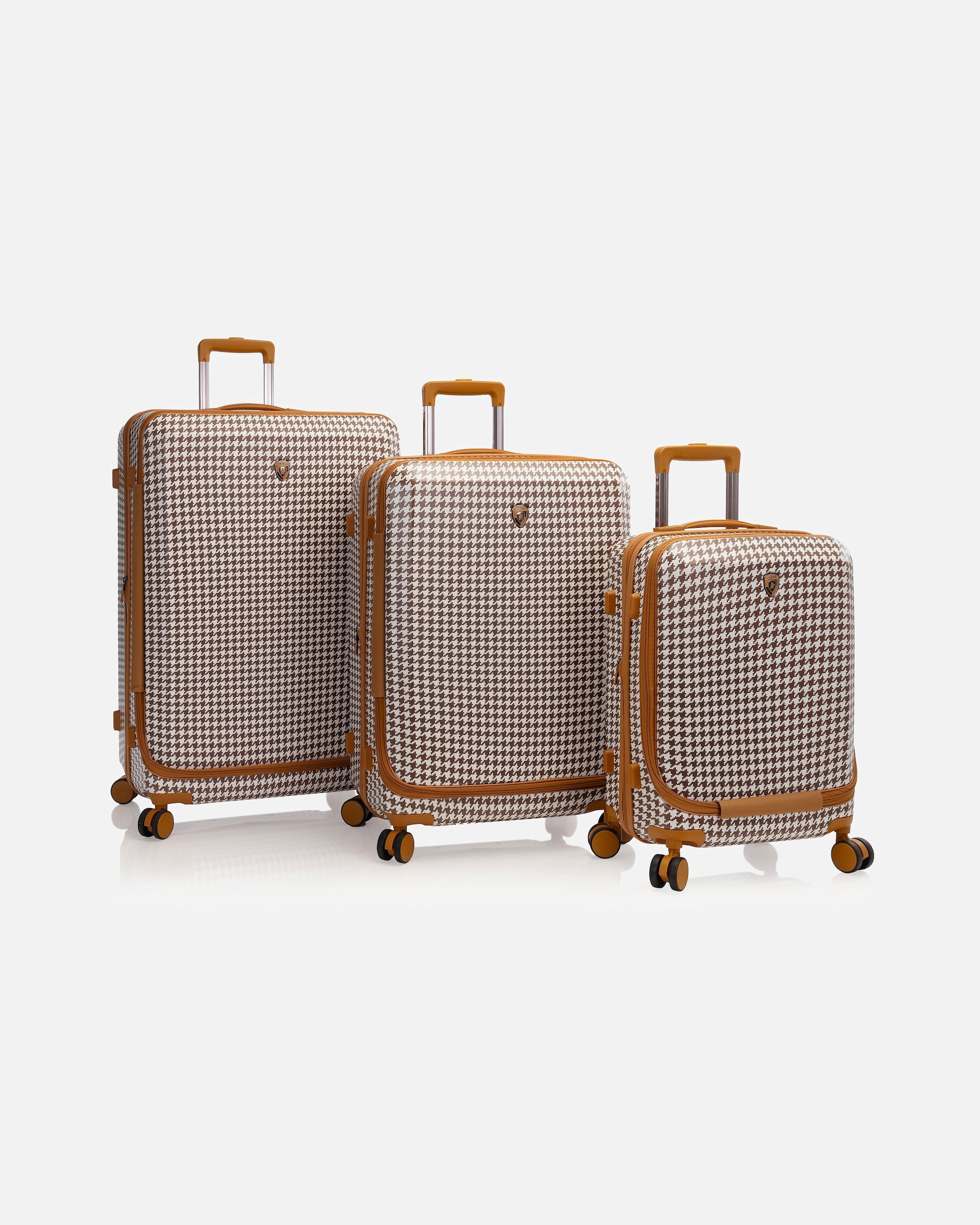 Koffer für Männlich Heys EZ Fashion 4 Rollen Kofferset 3-teilig mit Dehnfalte (One Size) brown houndstooth