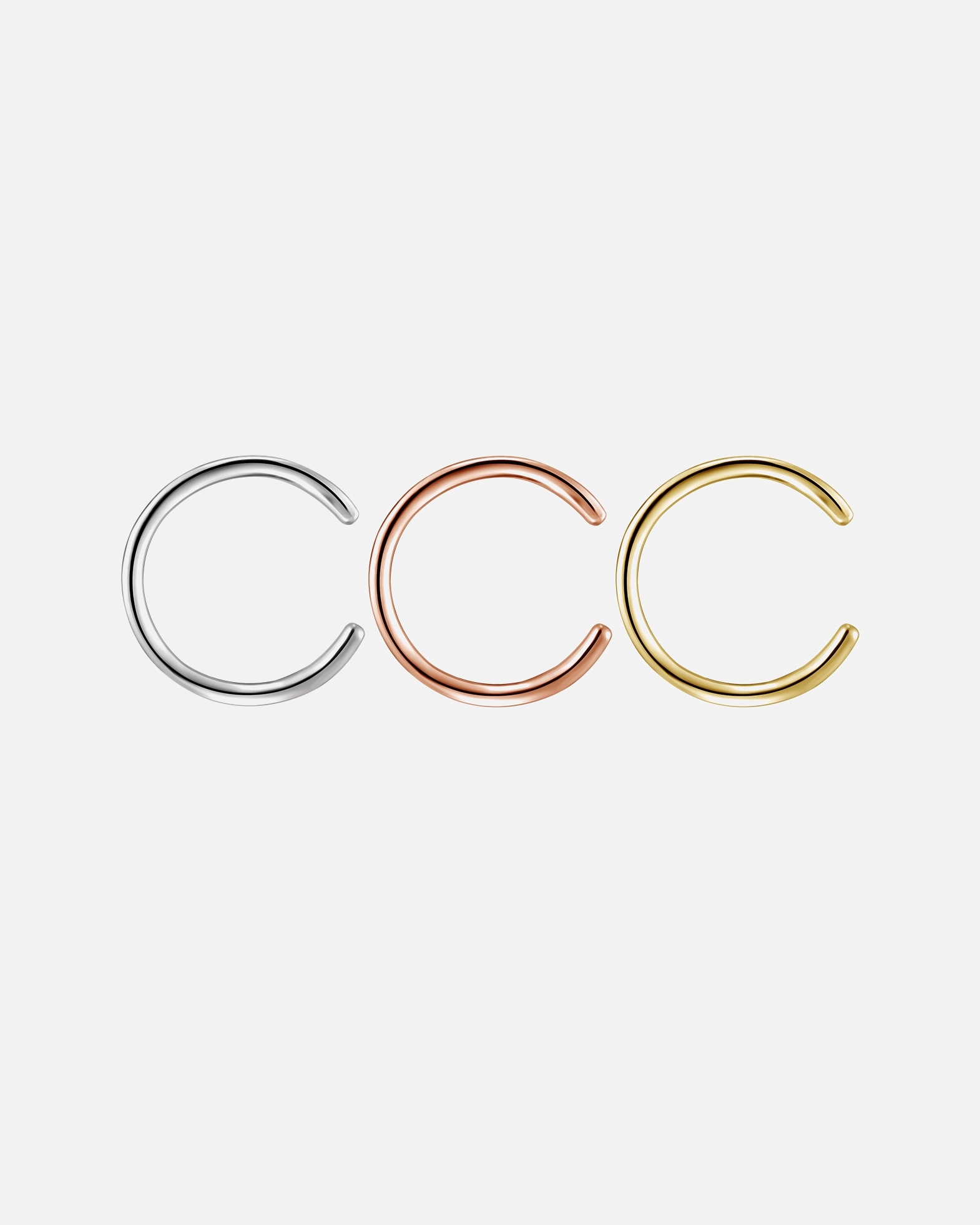 Boucle d'oreilles for FemmeGlanzstücke MünchenManchette d'oreille en argent Argent sterling en Argent/or jaune/or rose13,0 mm