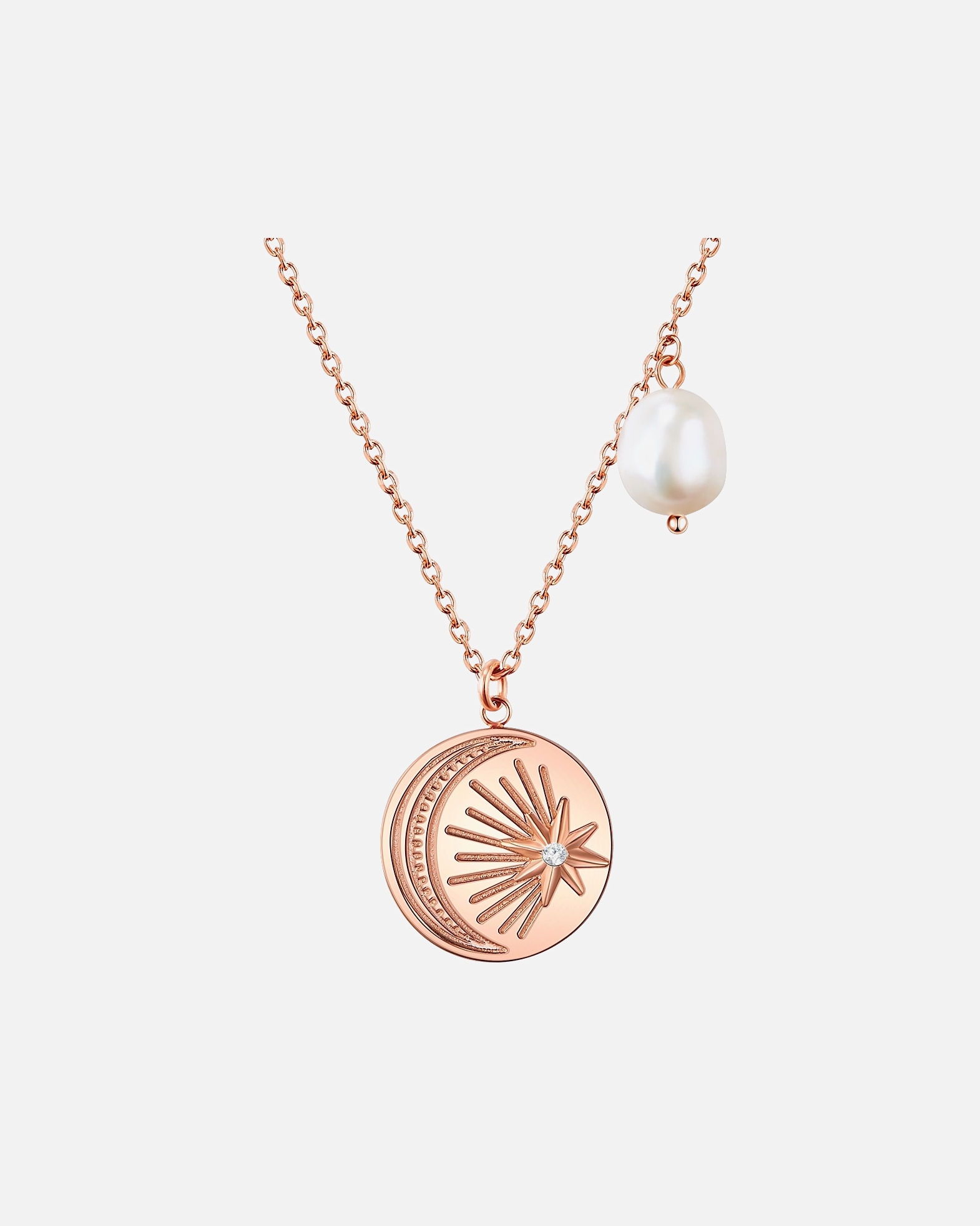 Collier for FemmeCollier en acier inoxydé Acier inoxydable Preciosa Perle de culture d'eau douce en Or rose40,0 cm Basiskette + 5,0 cm Verlängerung