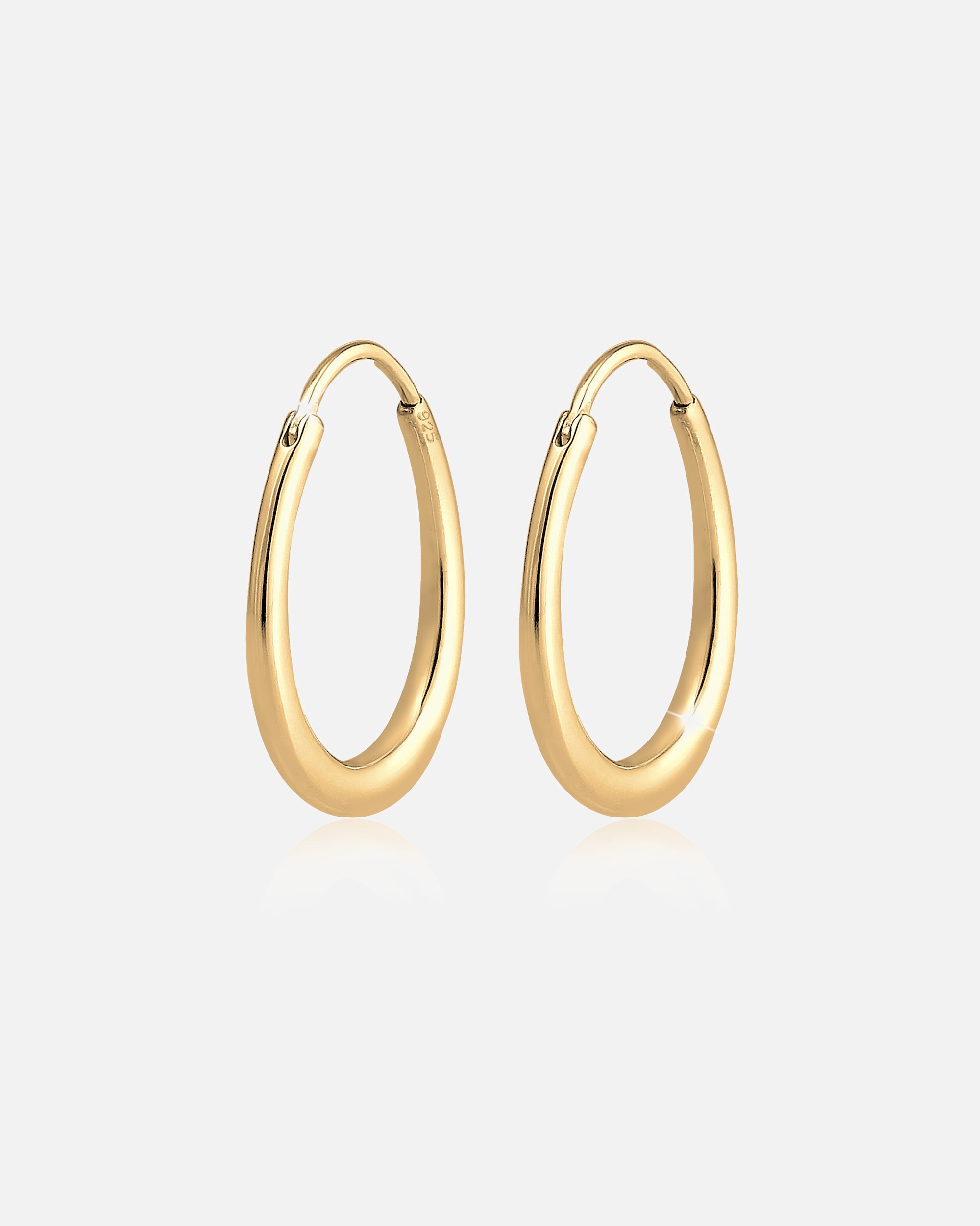 Creolen für Weiblich Elli Creole Hänger Geo Basic Trend Oval Cool 925 Silber goldfarben
