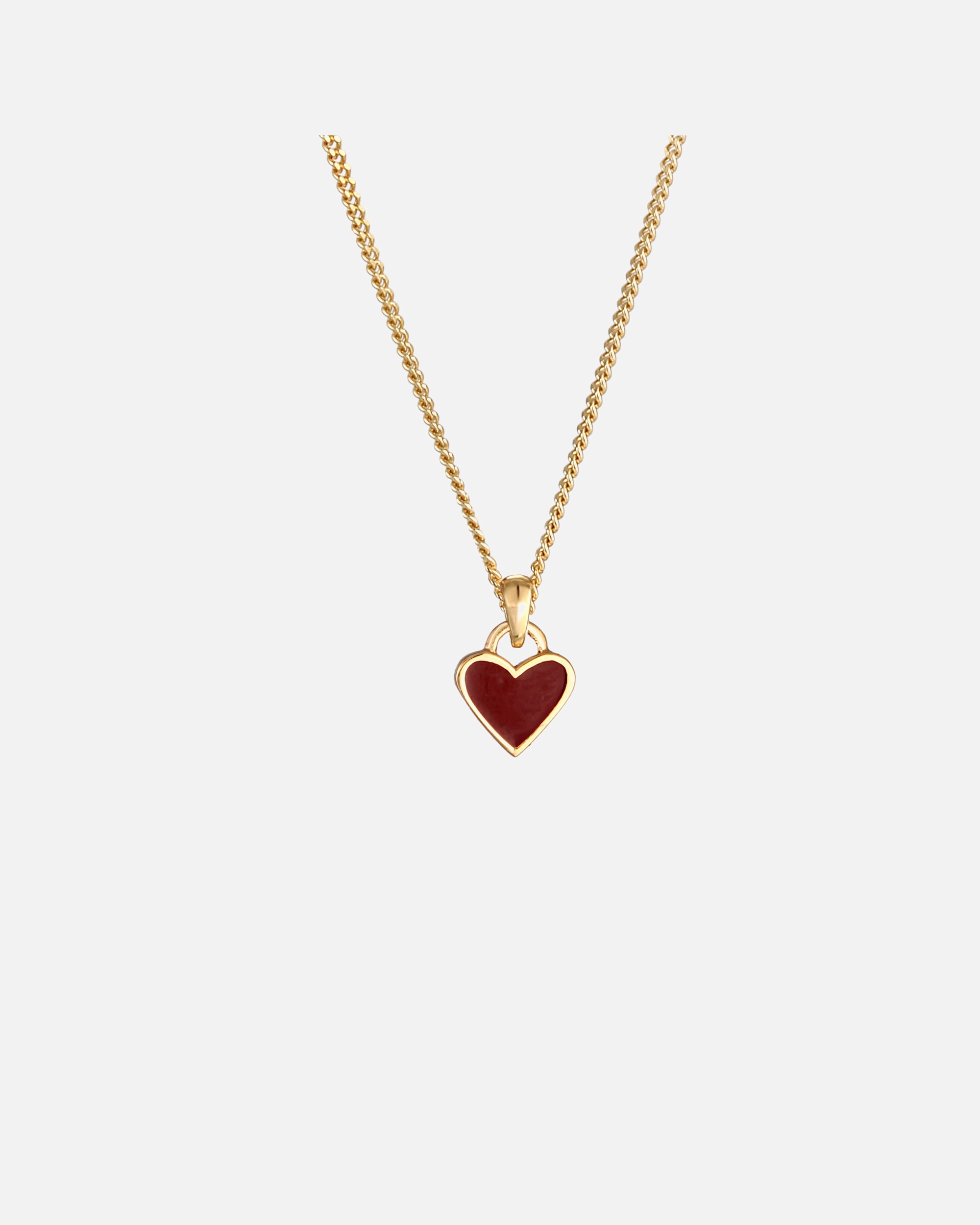 Collier for FemmeElliFemmes Pendentif coeur Amour avec Émail rouge en Argent Sterling 925 Plaqué Or45