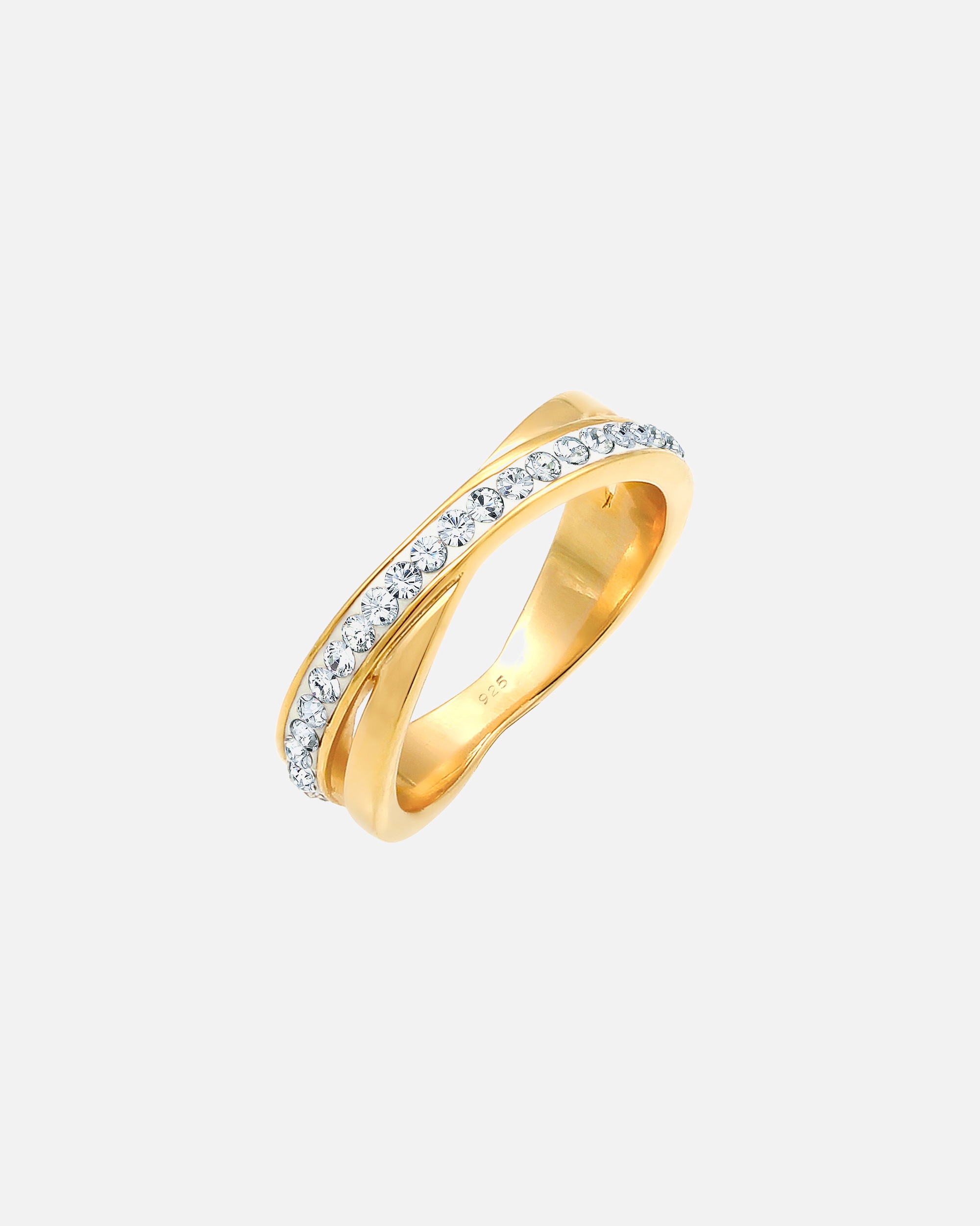 Ring für Weiblich Elli Wickelring Edel 925 Silber, mit Kristallen von Swarovski® 62