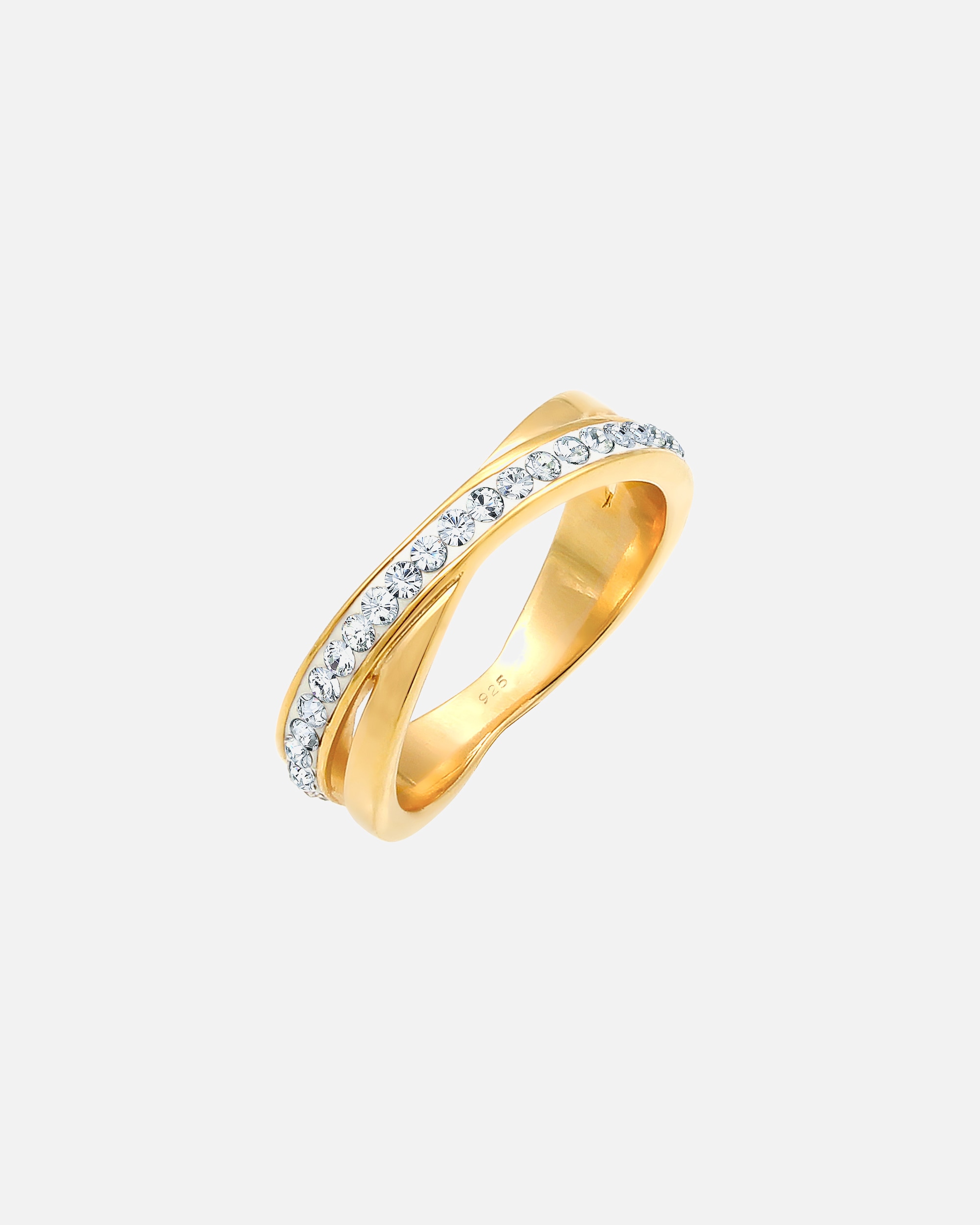 Ring für Weiblich Elli Wickelring Edel 925 Silber, mit Kristallen von Swarovski® 56