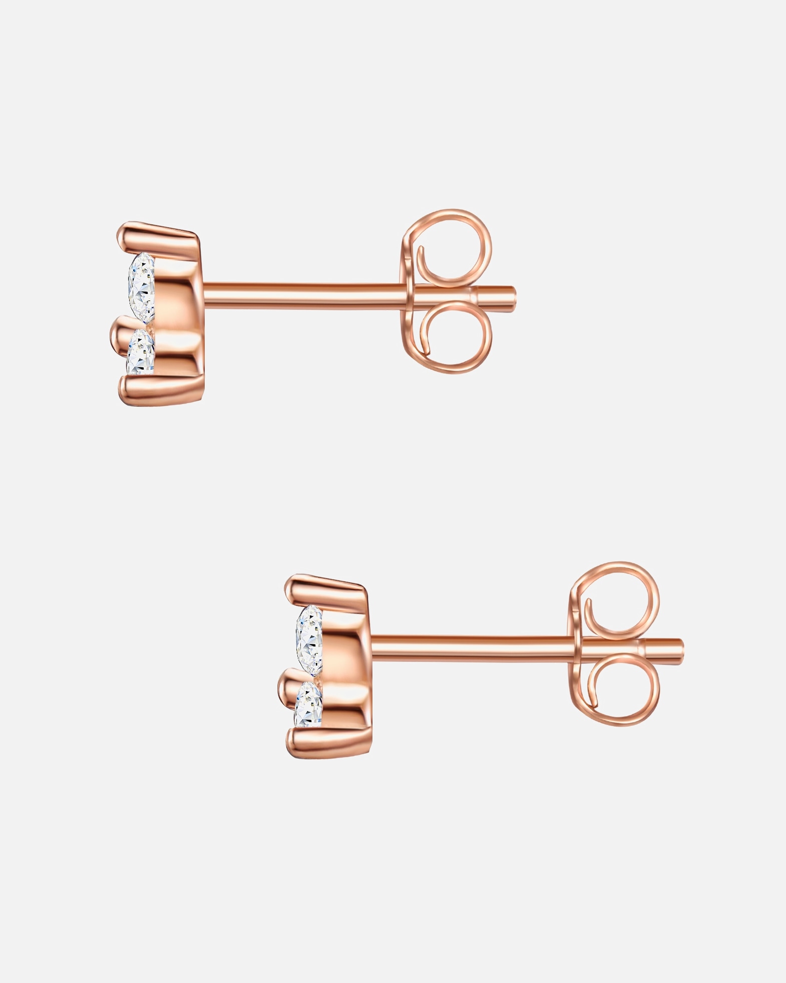 Boucle d'oreilles for FemmeGlanzstücke MünchenPuces d'oreilles en argent Argent sterling Oxyde de zirconium (CZ) en Or rose4,4 mm