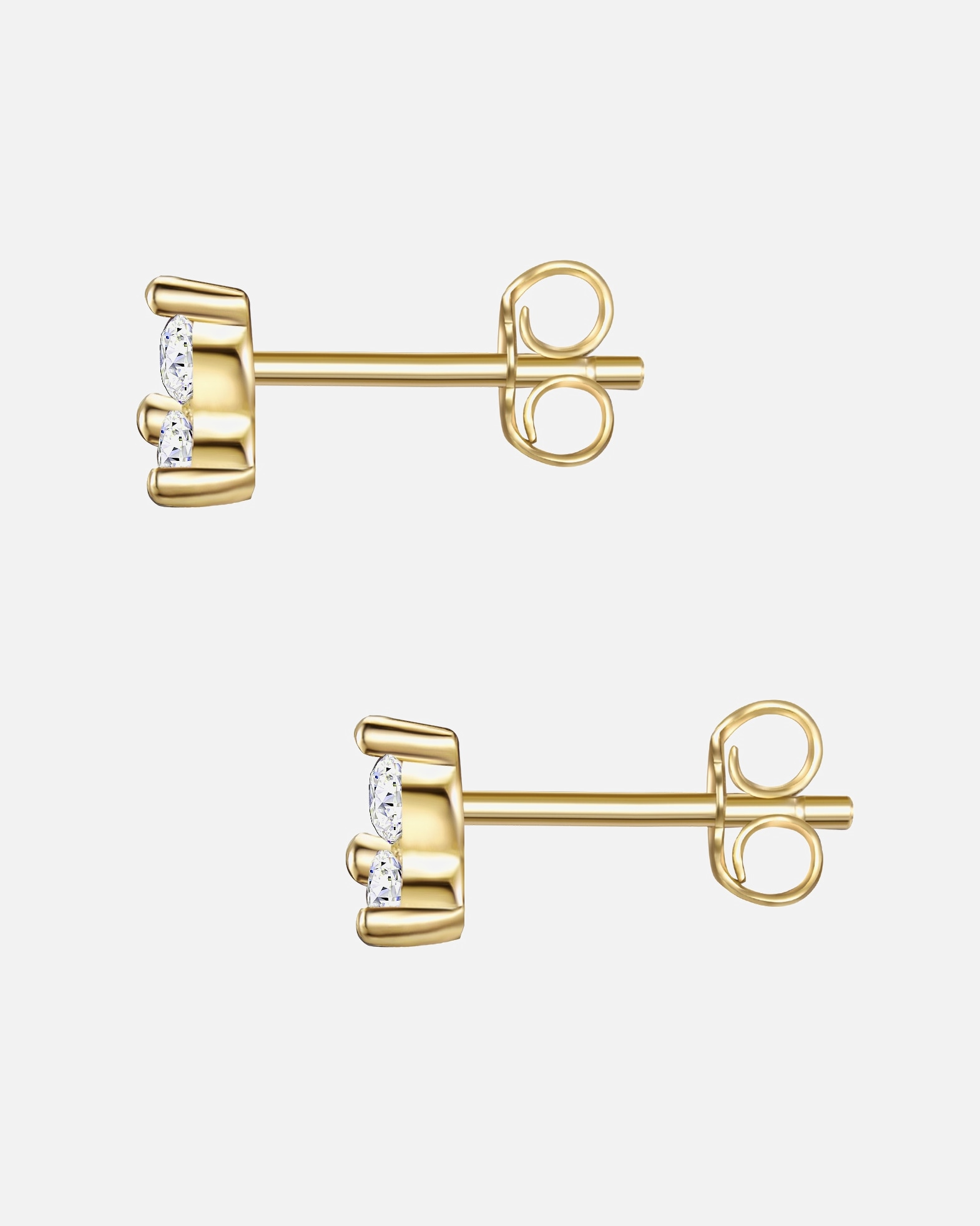 Boucle d'oreilles for FemmeGlanzstücke MünchenPuces d'oreilles en argent Argent sterling Oxyde de zirconium (CZ) en Or jaune4,4 mm