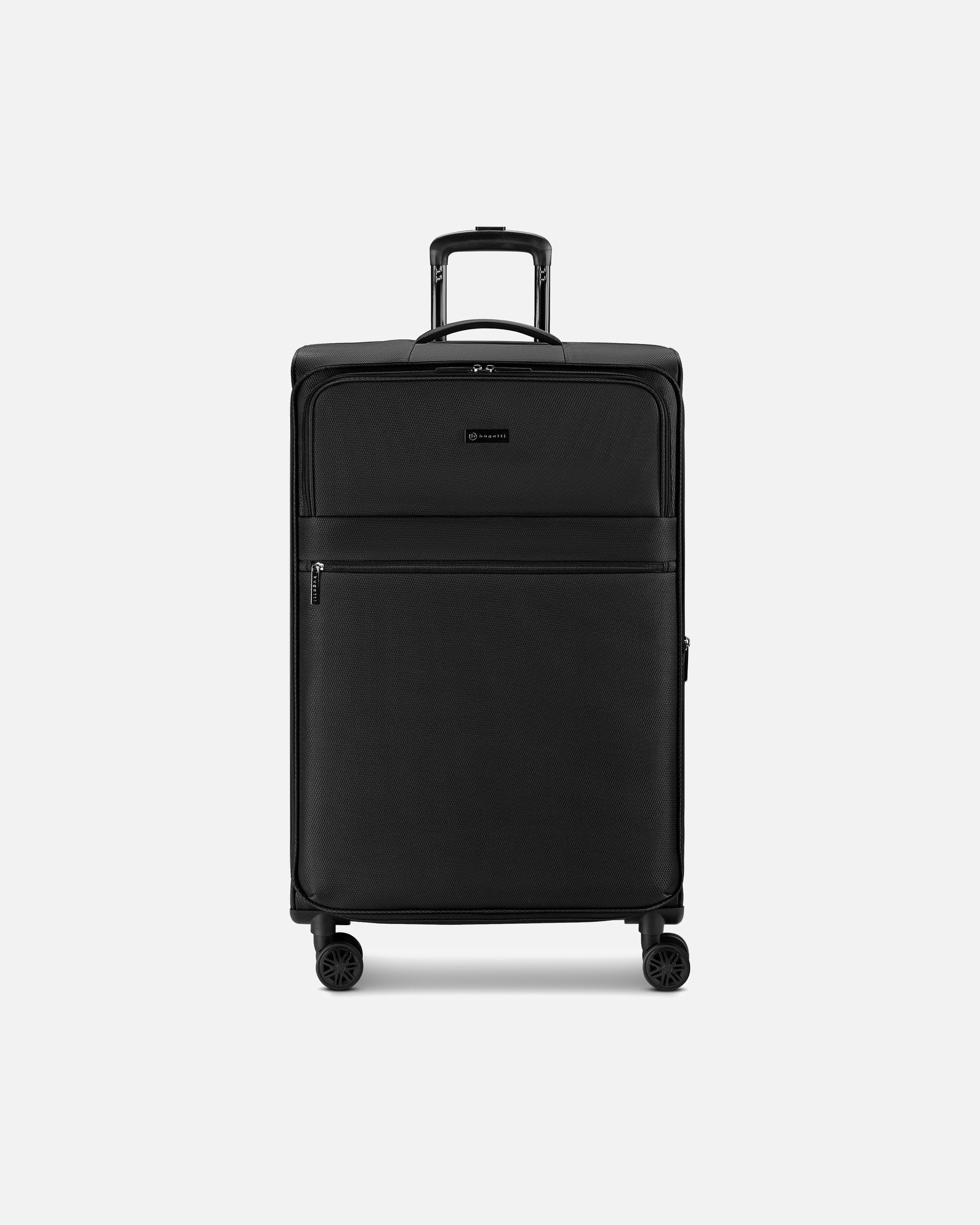 Valise trolley for HommeBugattiValencia Soft 4 roulettes Trolley L 75 cm avec soufflet d'extensionblack