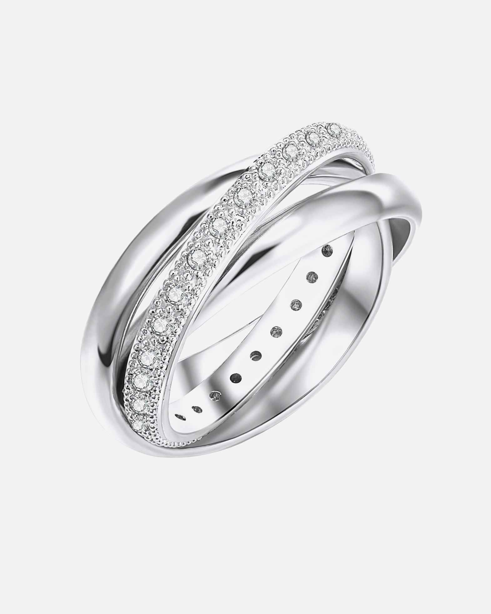 Bague for FemmeBague tendance Laiton Oxyde de zirconium (CZ) en Argent52