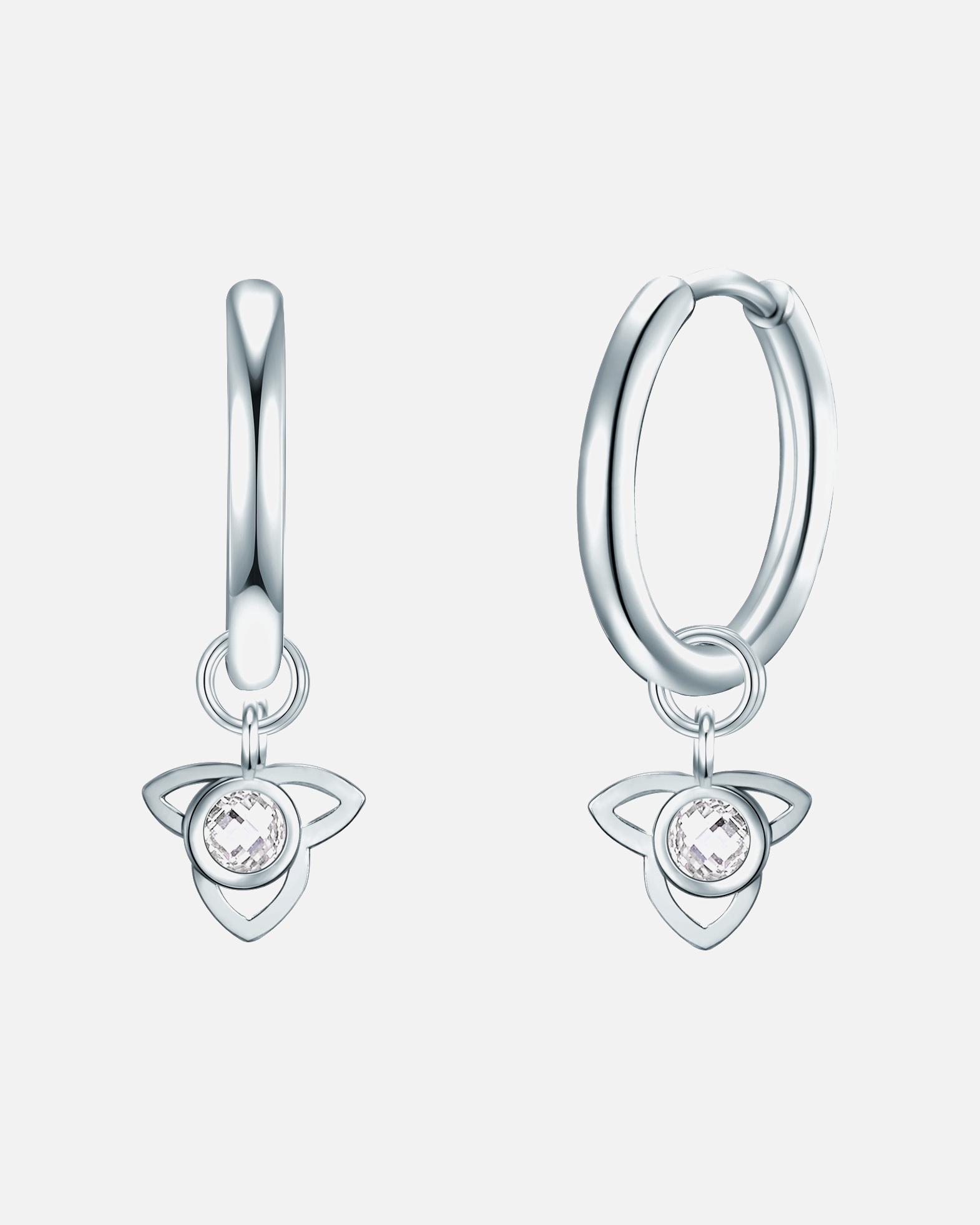Créoles for FemmeEASTSIDECréoles en acier inoxydé fleur de lotus Acier inoxydable Preciosa en Argent23,6 mm