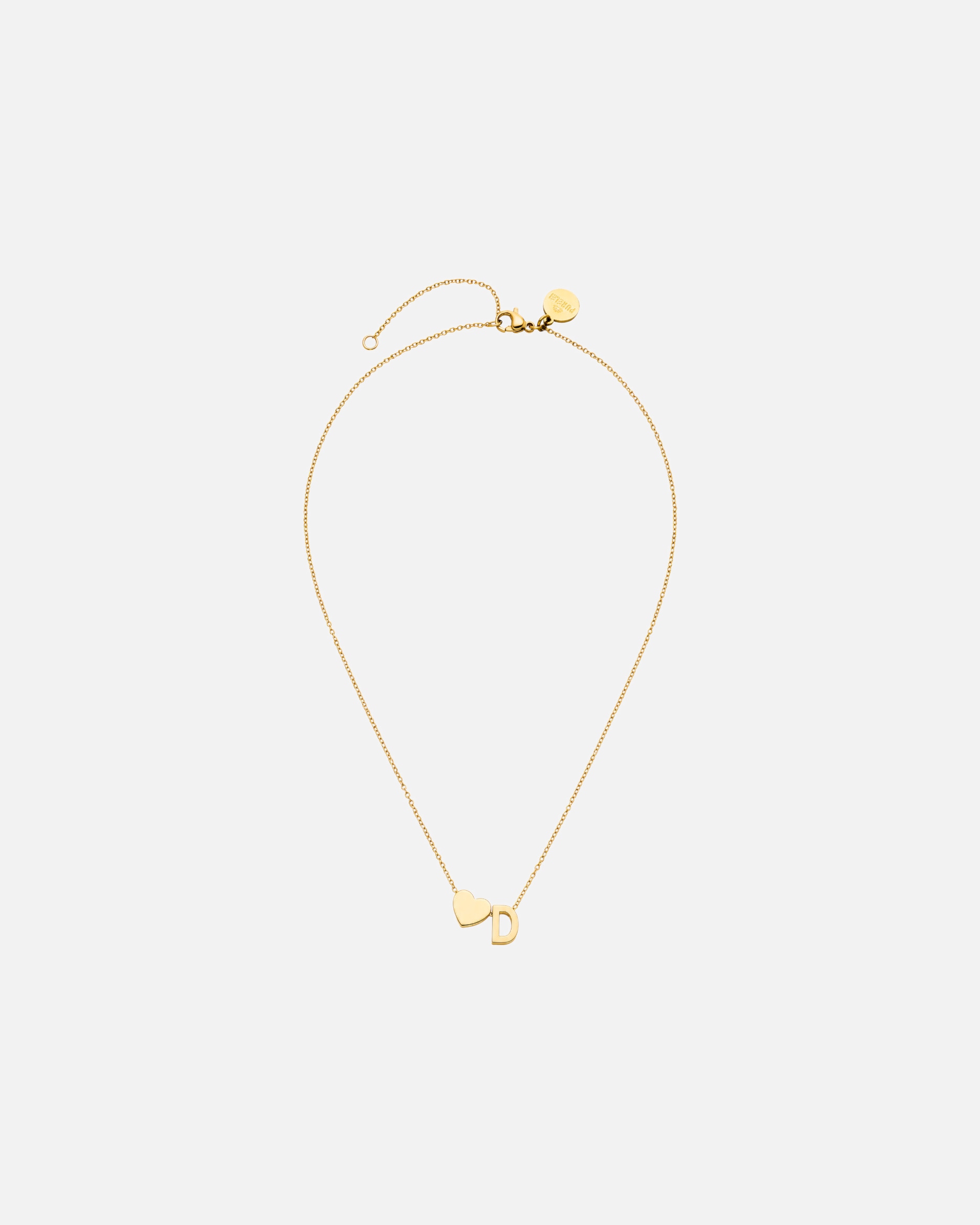 Collier for UnisexePureleiLetter Heart D Chaîne 100% acier inoxydableOr