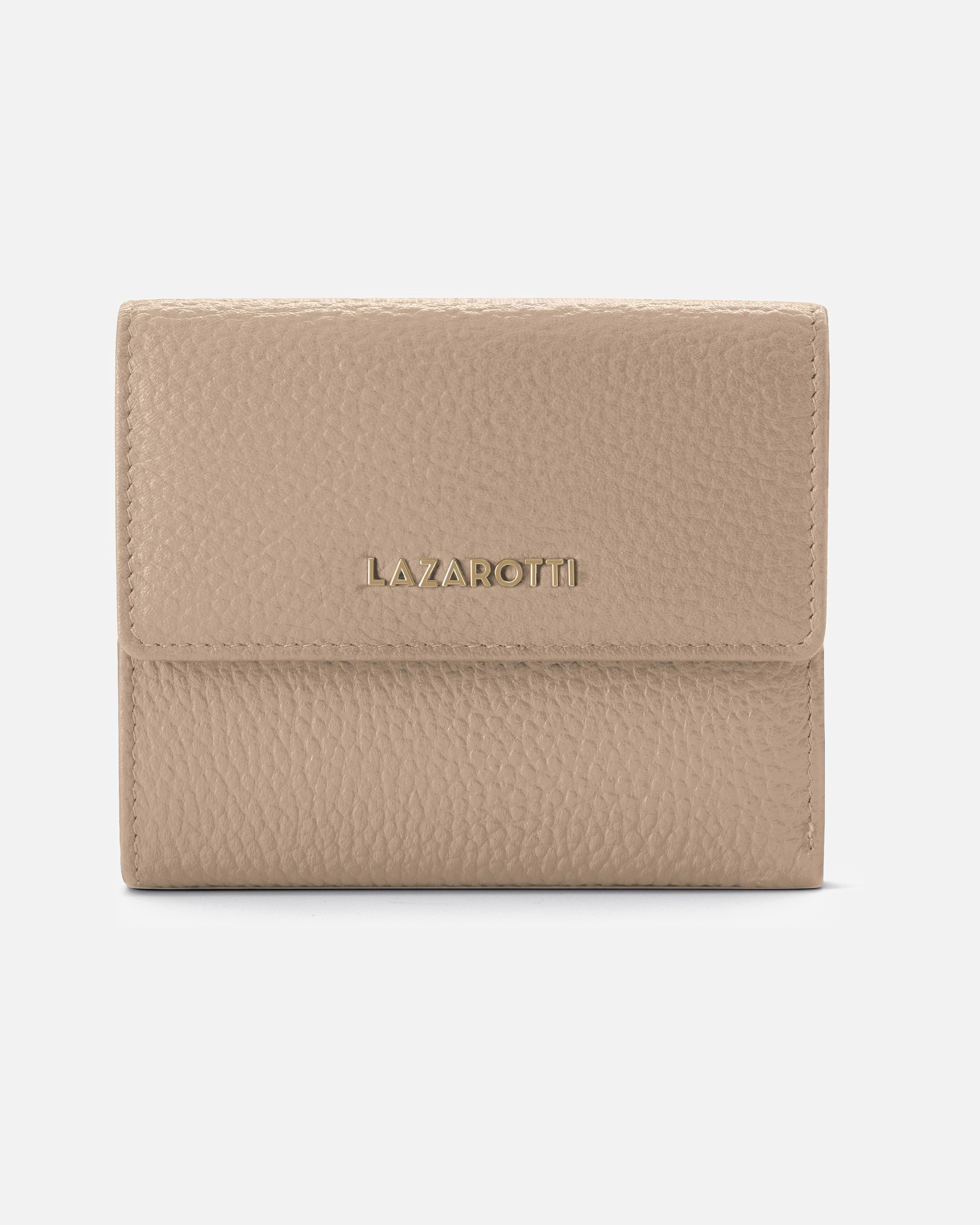 Portemonnaie für Weiblich Lazarotti Bologna Leather Geldbörse Leder 12 cm sand