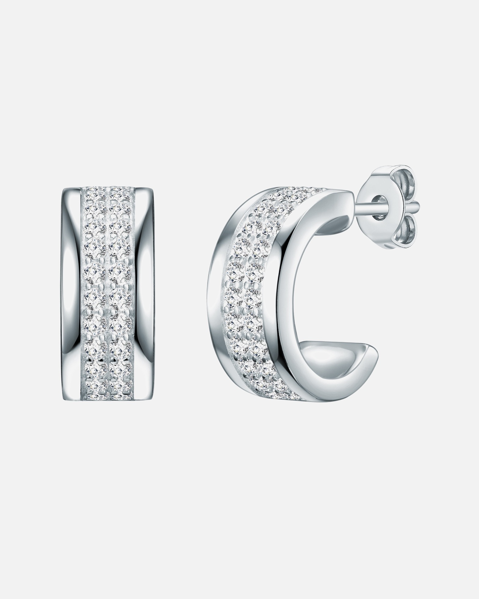 Créoles for FemmeRafaela DonataCréoles en argent Argent sterling Oxyde de zirconium (CZ) en Argent14,4 mm