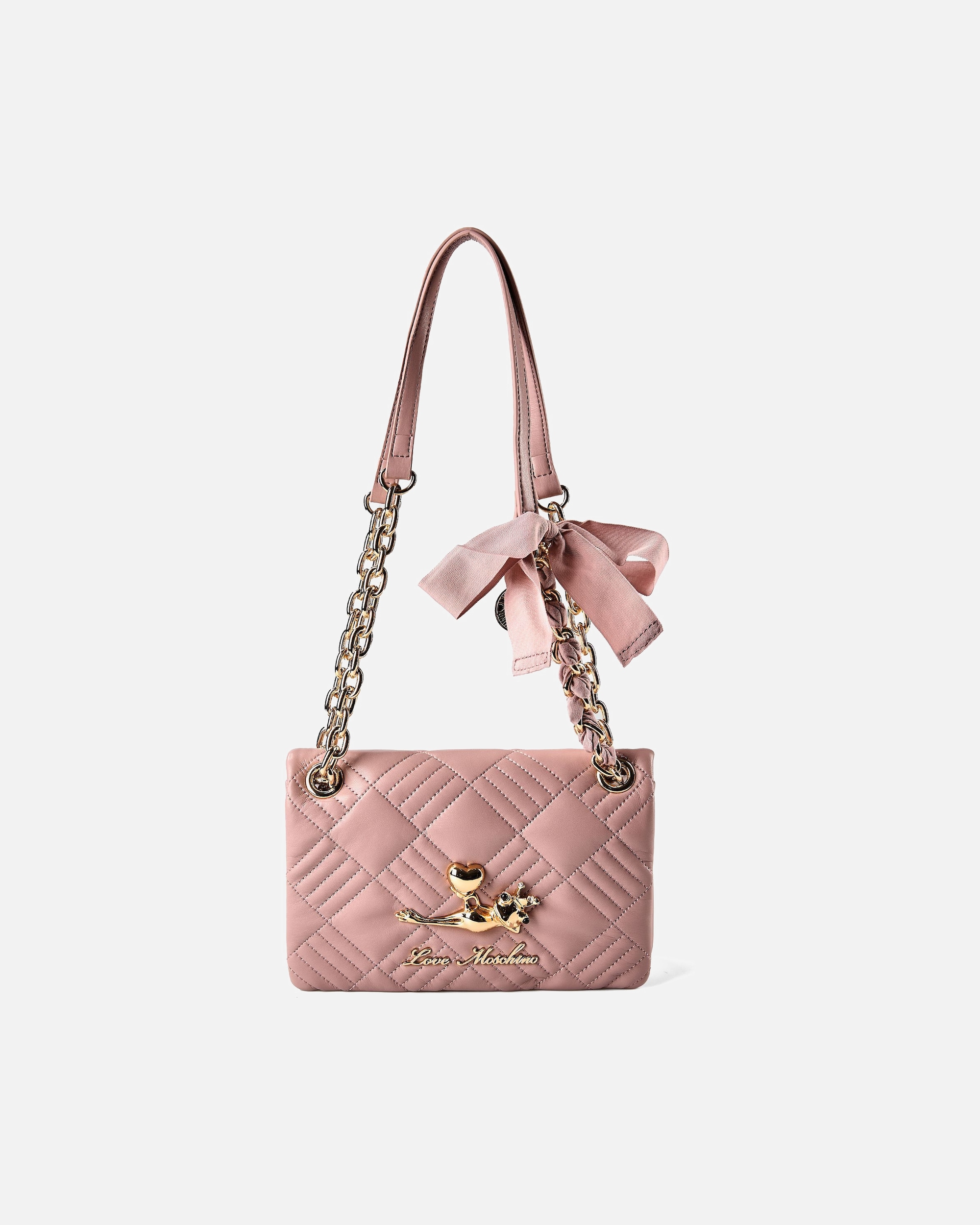 Clutch für Weiblich Love Moschino Frog Bag Schultertasche pink