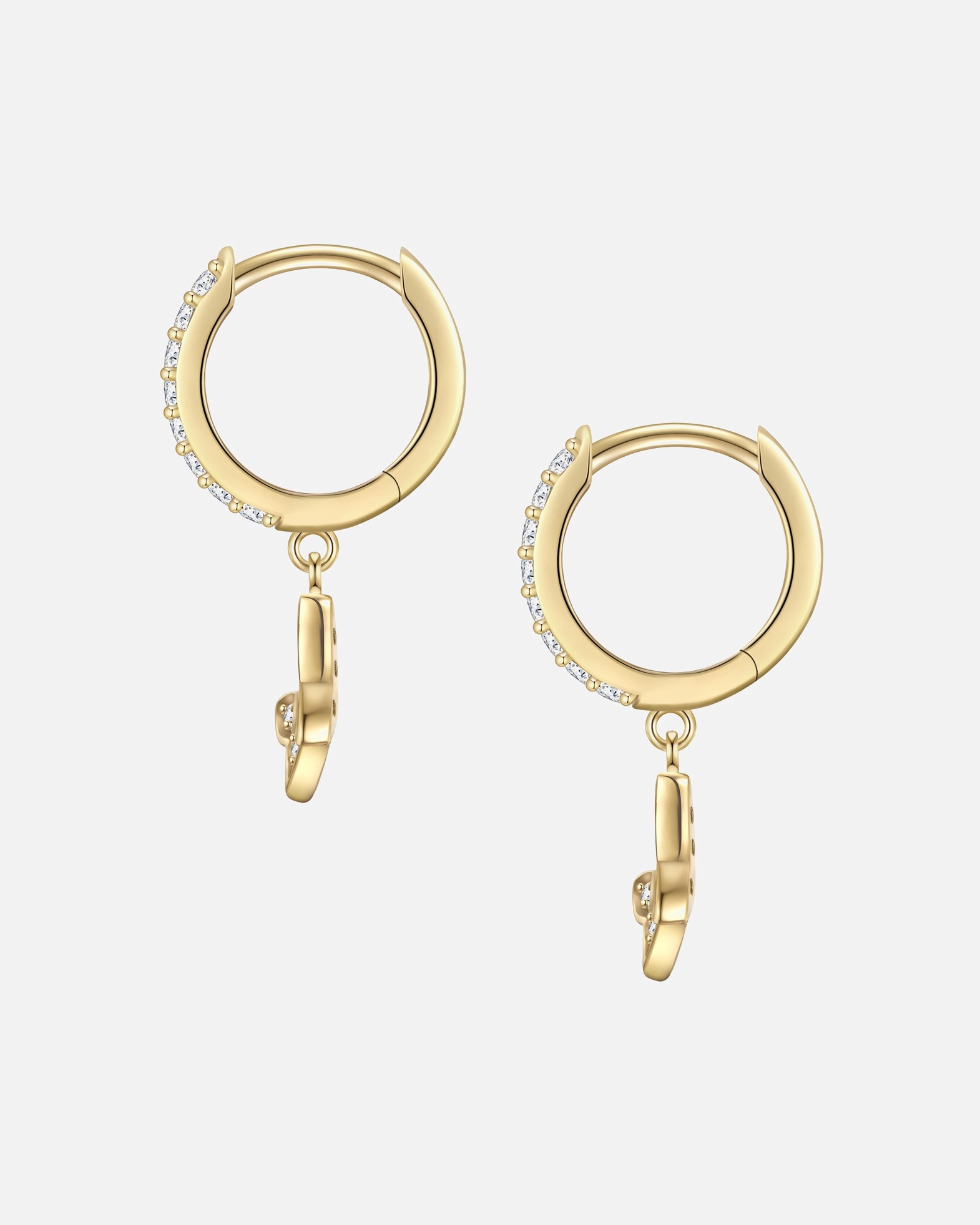 Créoles for FemmeGlanzstücke MünchenCréoles Papillon en Argent Sterling en or jaune avec Zirconium24,7 mm