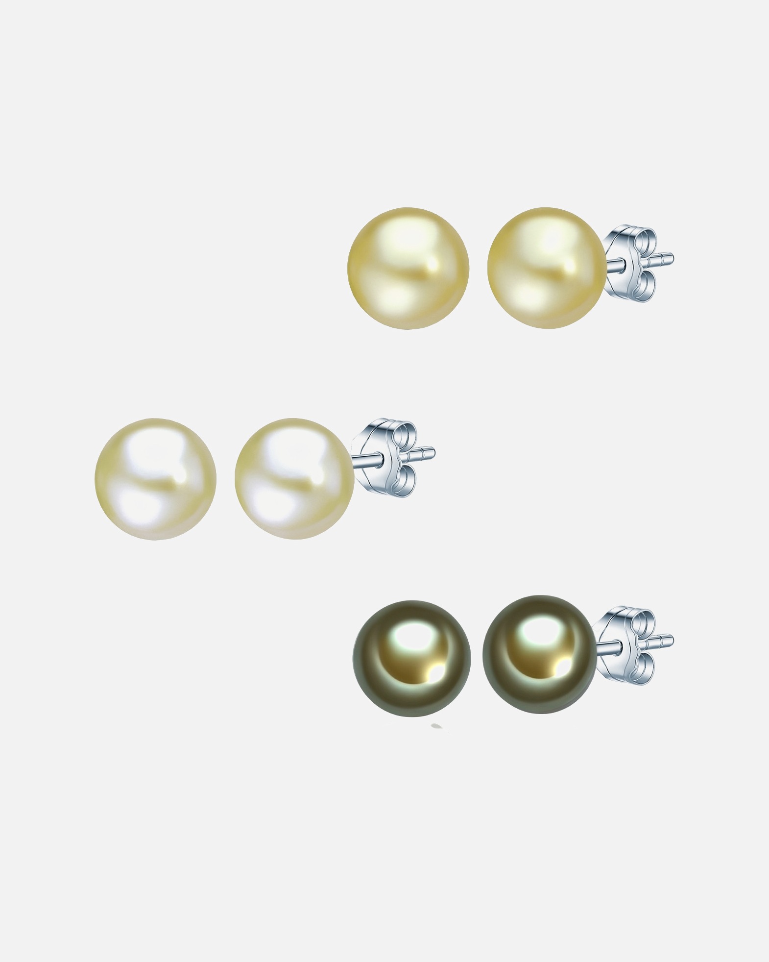 Boucle d'oreilles for FemmePuce d'oreille en perle Perle de culture d'eau douce Perle de culture d'eau douce en Vert7,0 mm