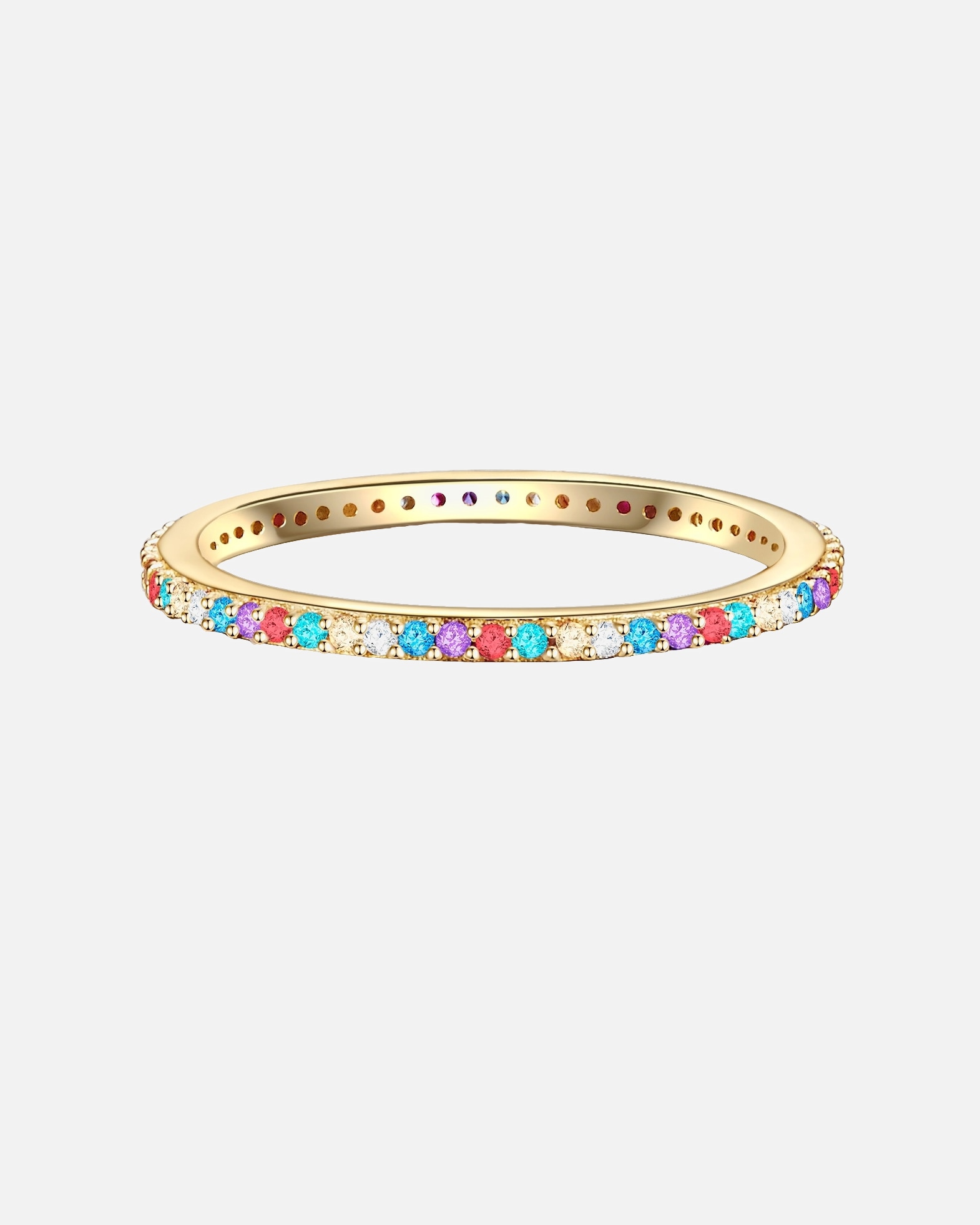 Ring für Weiblich Lulu & Jane Ring aus Messing in Gelbgold mit Zirkonia 52