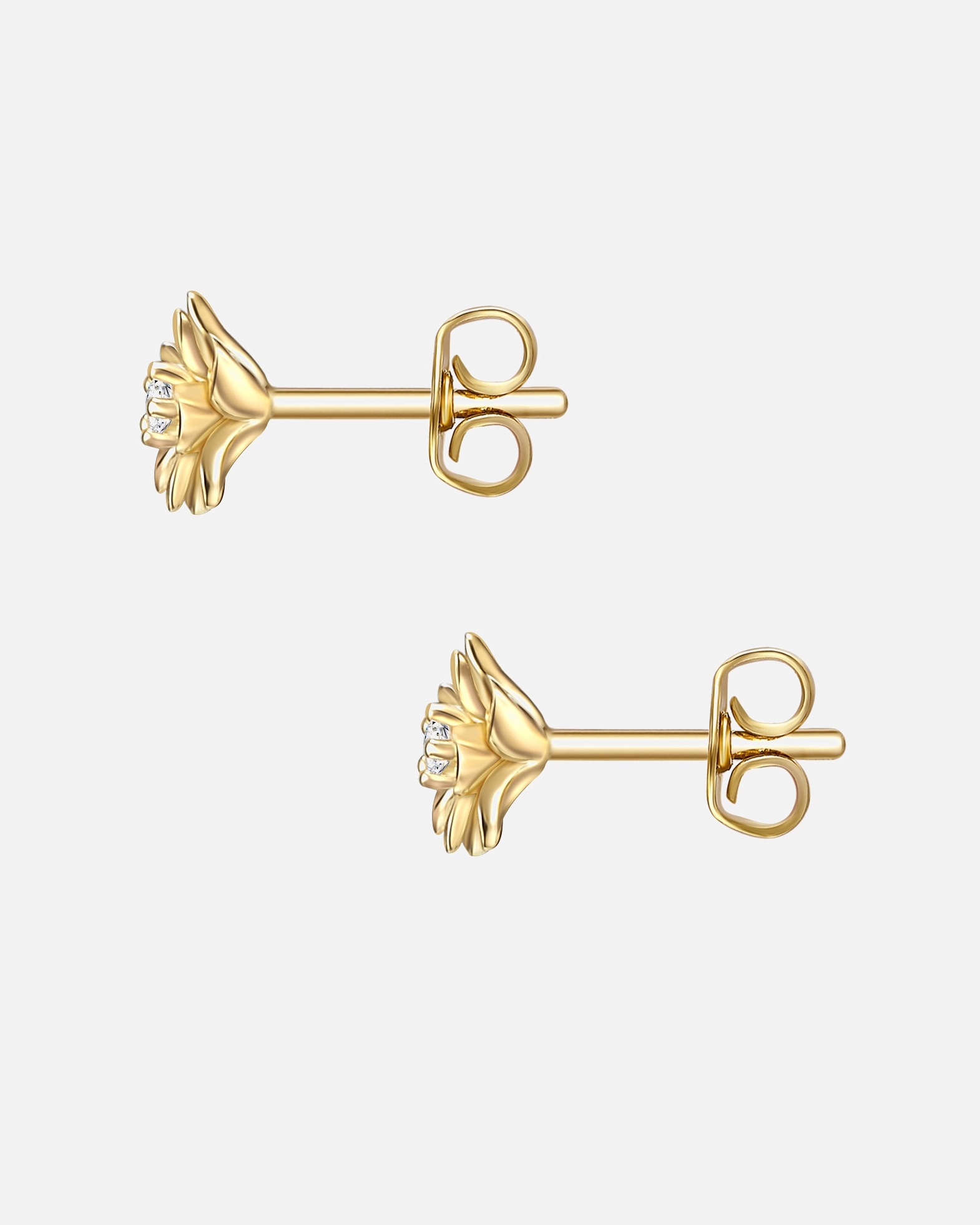 Boucle d'oreilles for FemmeGlanzstücke MünchenPuces d'oreilles en argent Fleur Argent sterling Oxyde de zirconium (CZ) en Or jaune7,3 mm