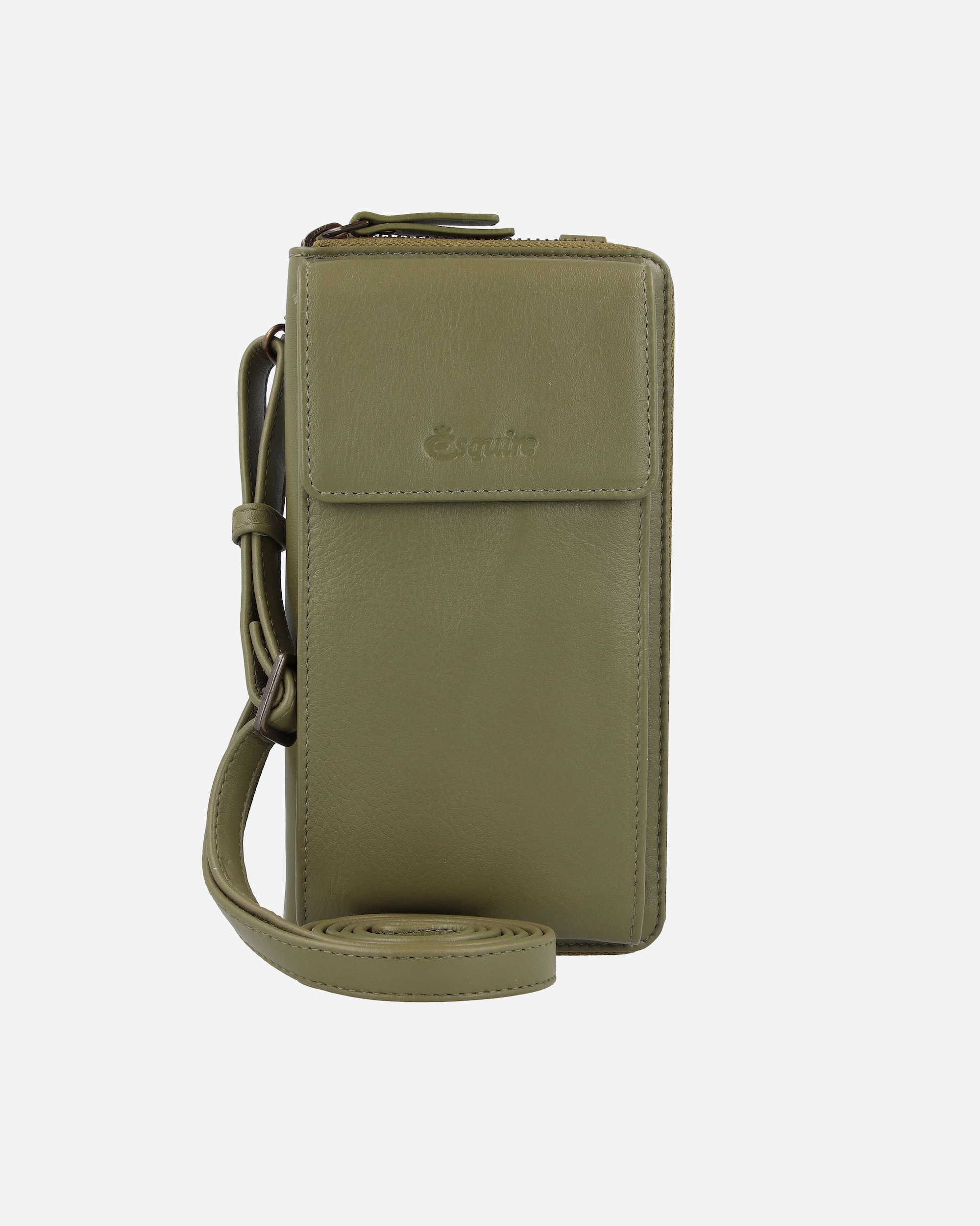 Handy Accessoire für Weiblich Esquire Peru Handytasche Leder 10 cm olive