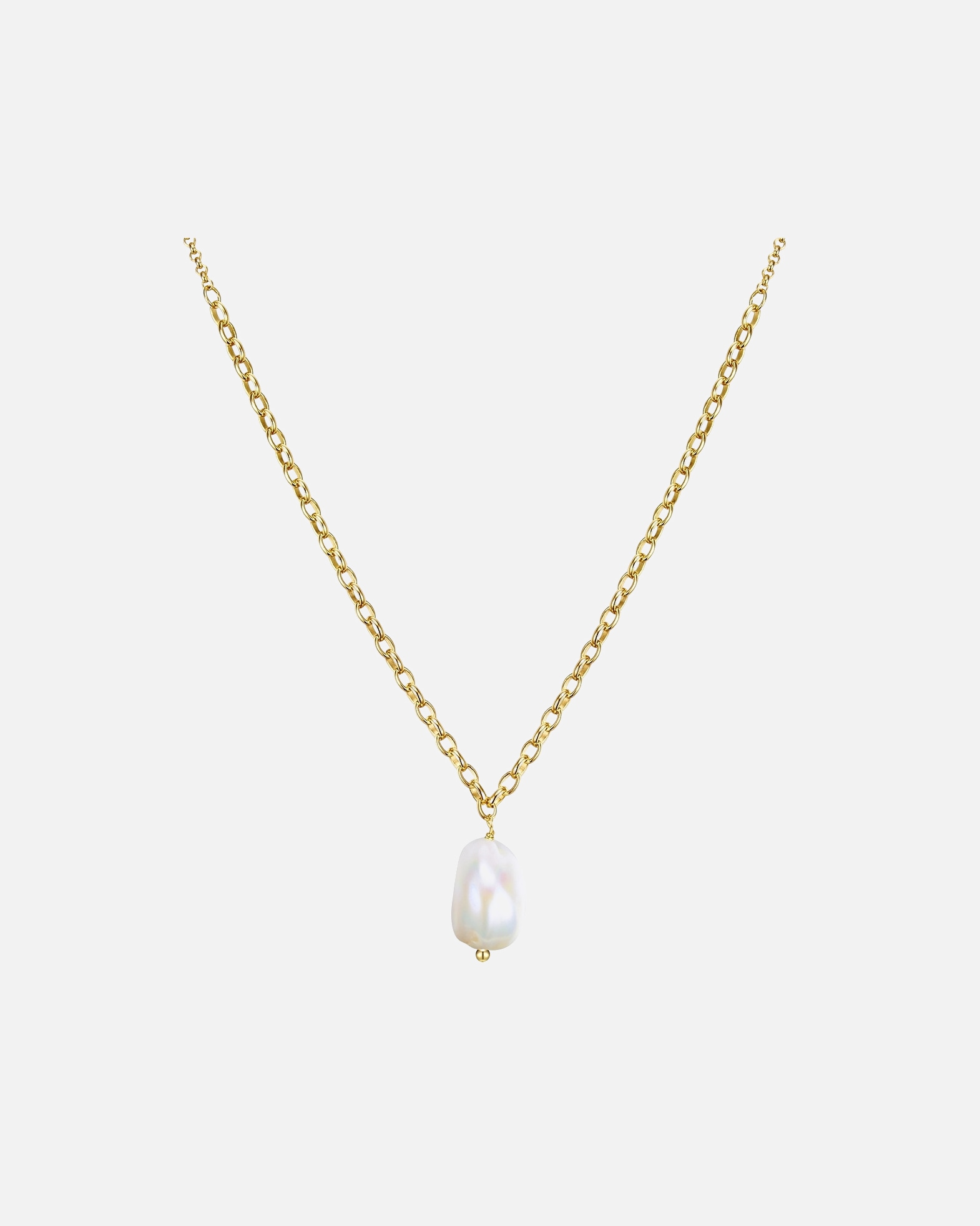 Collier for FemmeGlanzstücke MünchenCollier en argent Argent sterling Perle de culture d'eau douce en Or jaune40,0 cm Basiskette + 5,0 cm Verlängerung