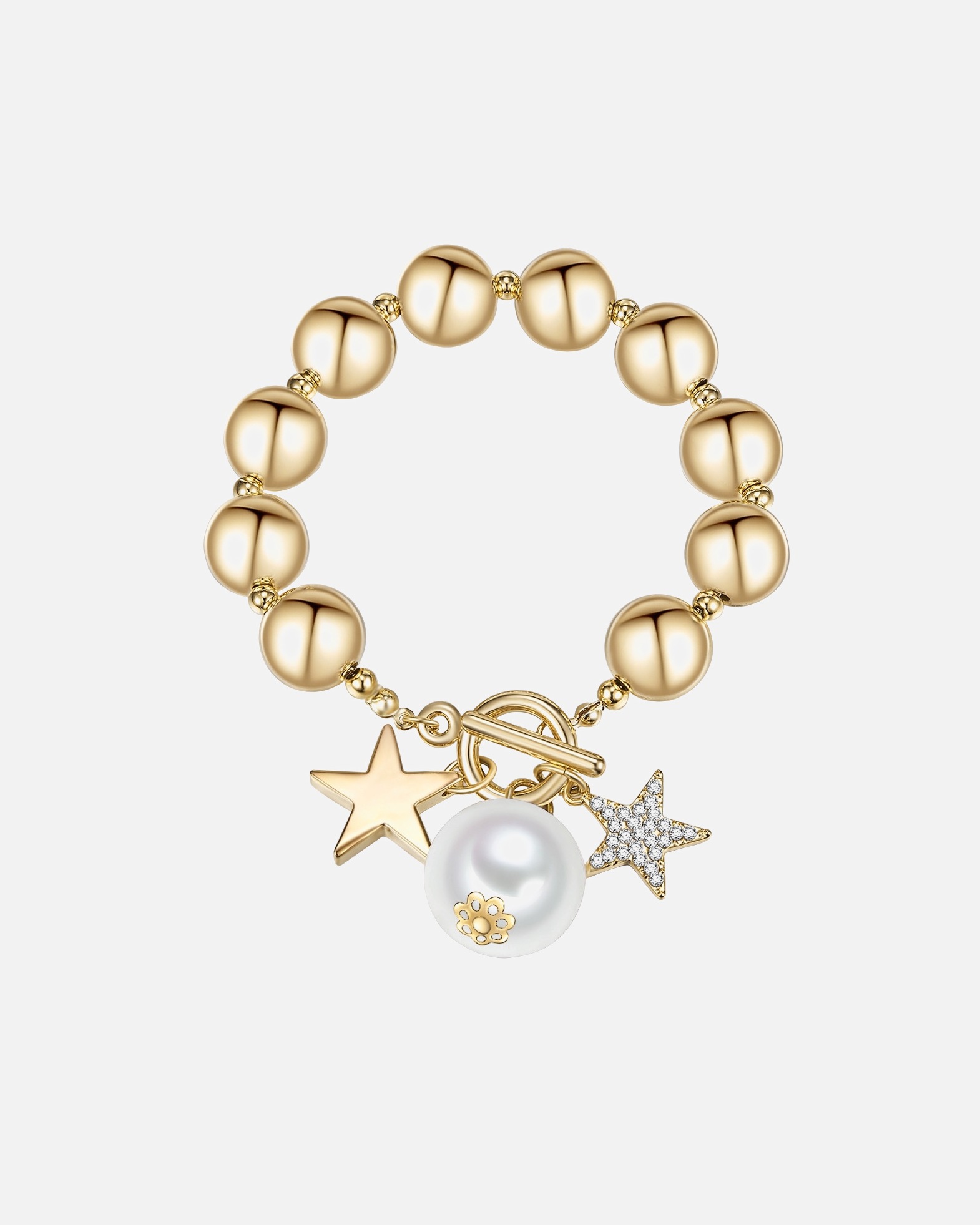 Bracelet for FemmeBracelet tendance Étoilé Métal Verre Perle (synth.) en Or jaune20,0 cm