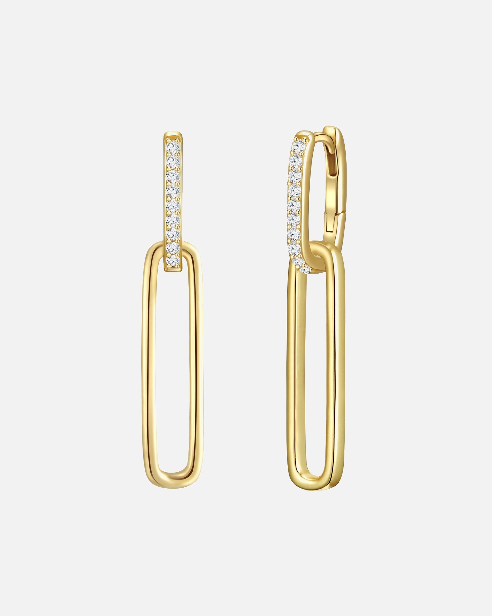 Créoles for FemmeCréoles en argent Argent sterling Oxyde de zirconium (CZ) en Or jaune34,5 mm