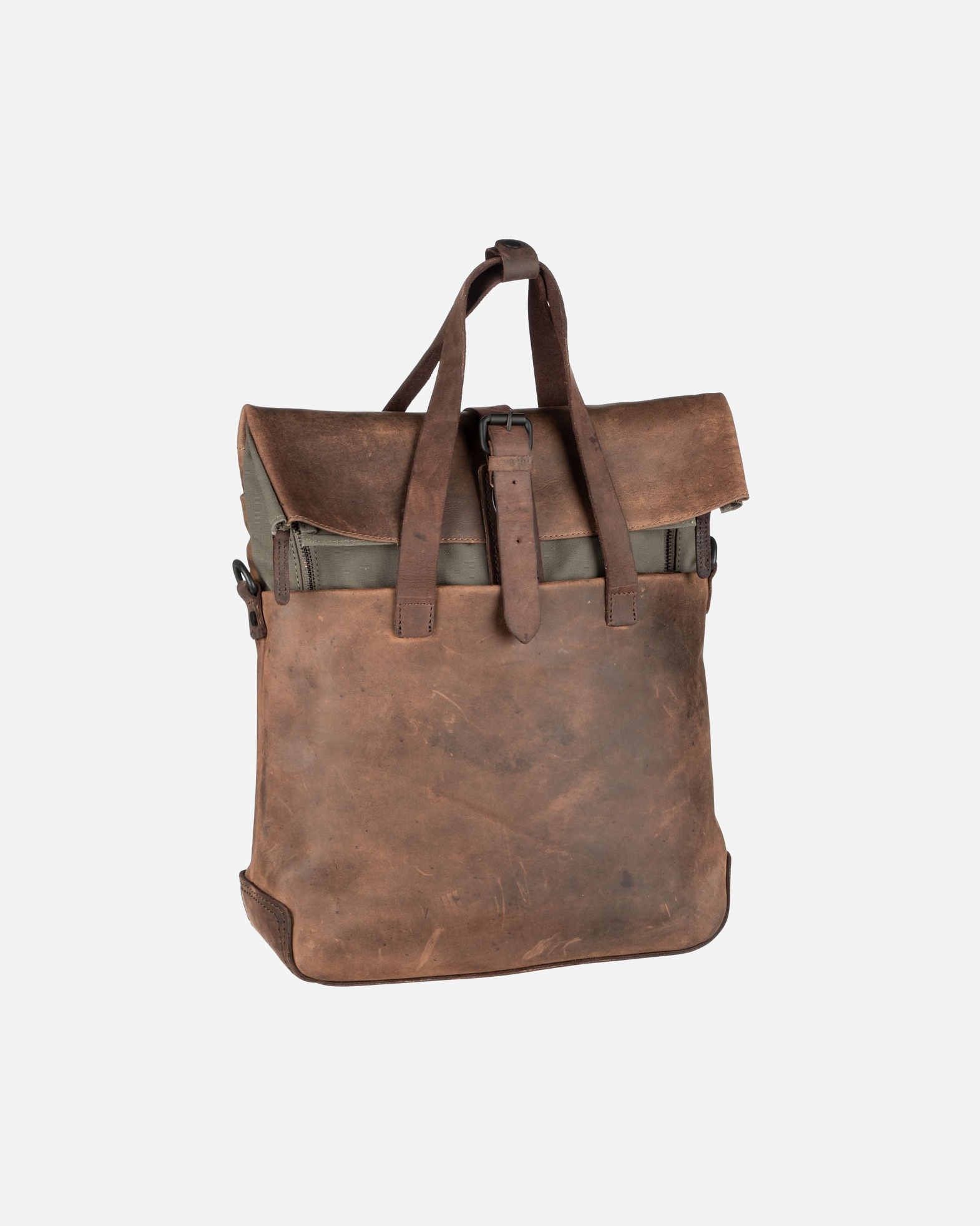 Rucksack für Unisex Harold's Twister Aktentasche mit Rucksackfunktion Leder 34 cm Laptopfach natur