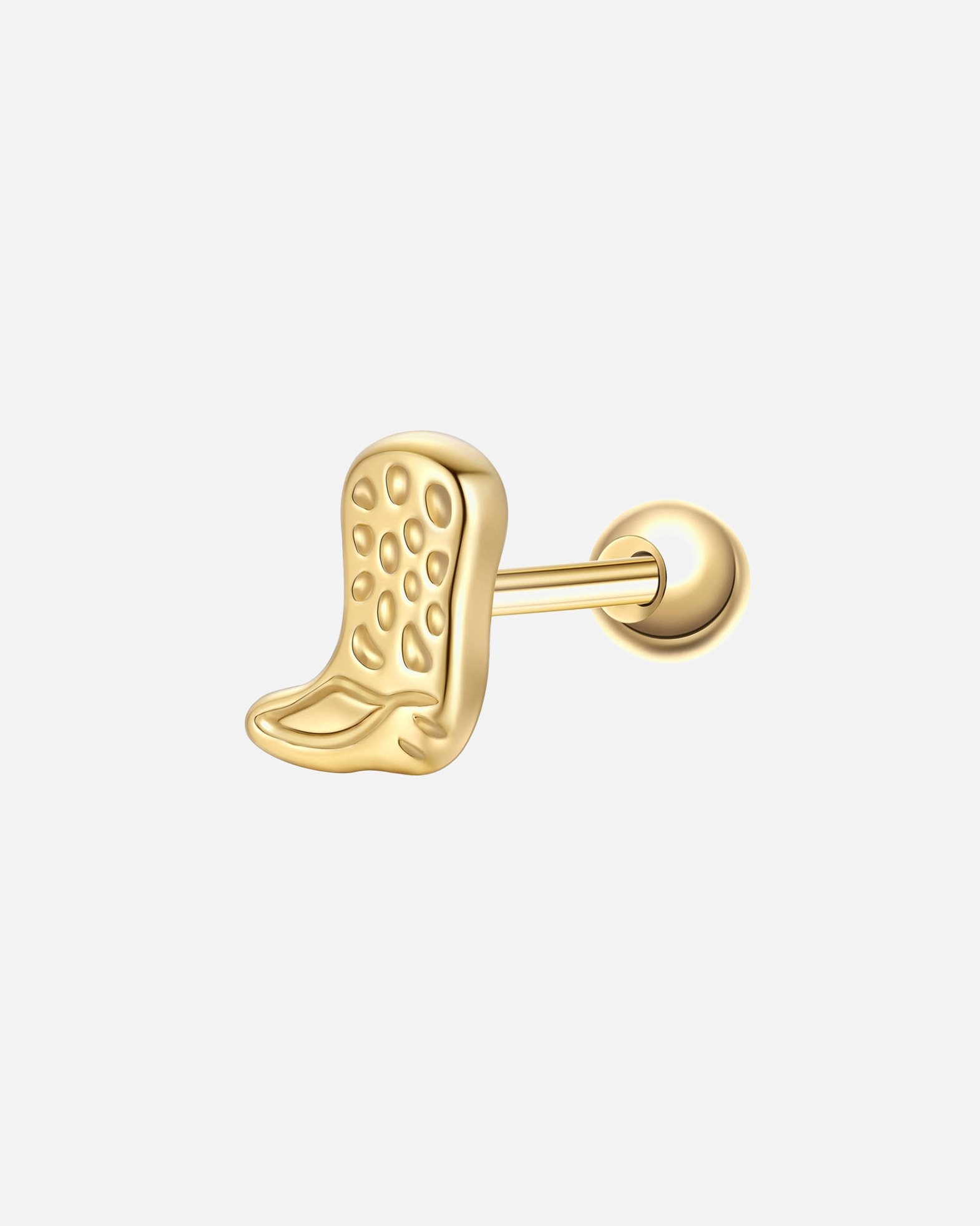 Ohrringe für Weiblich Piercing Cowboystiefel aus Sterling Silber in gelbgold 5,8 mm