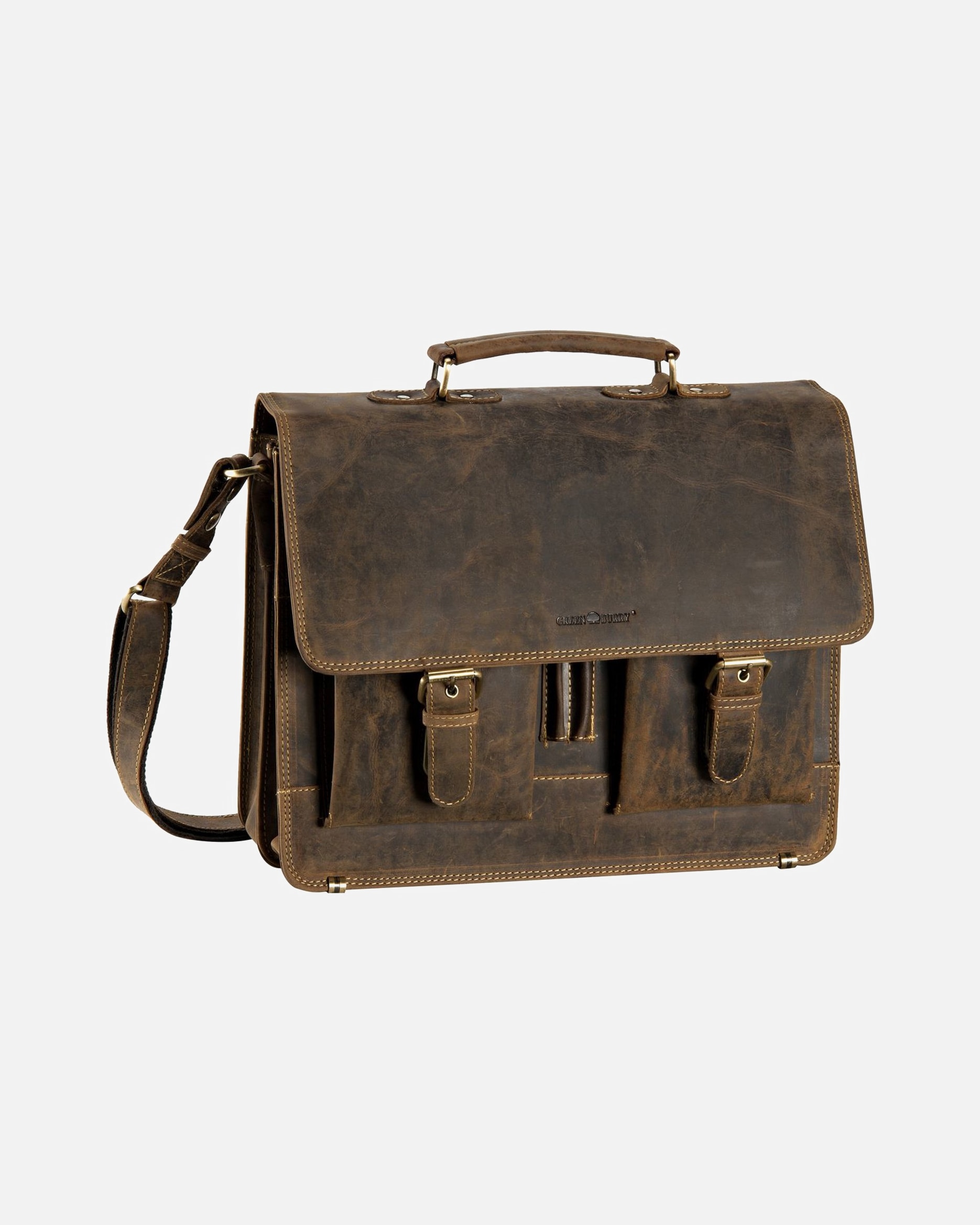 Sac pour ordinateur portable for HommeGreenburryPorte-documents Vintage en cuir 40 cm pour ordinateur portablebraun