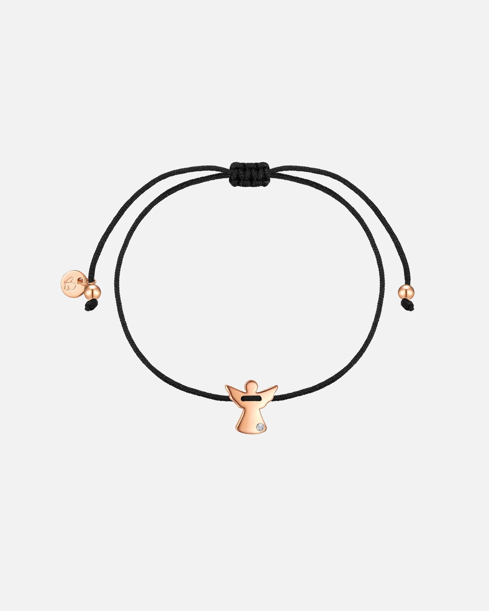 Bracelet for FemmeBracelet Ange en Argent Sterling en or rose avec Diamant de Synthèse15,0 - 22,0 cm, flexibel einstellbar