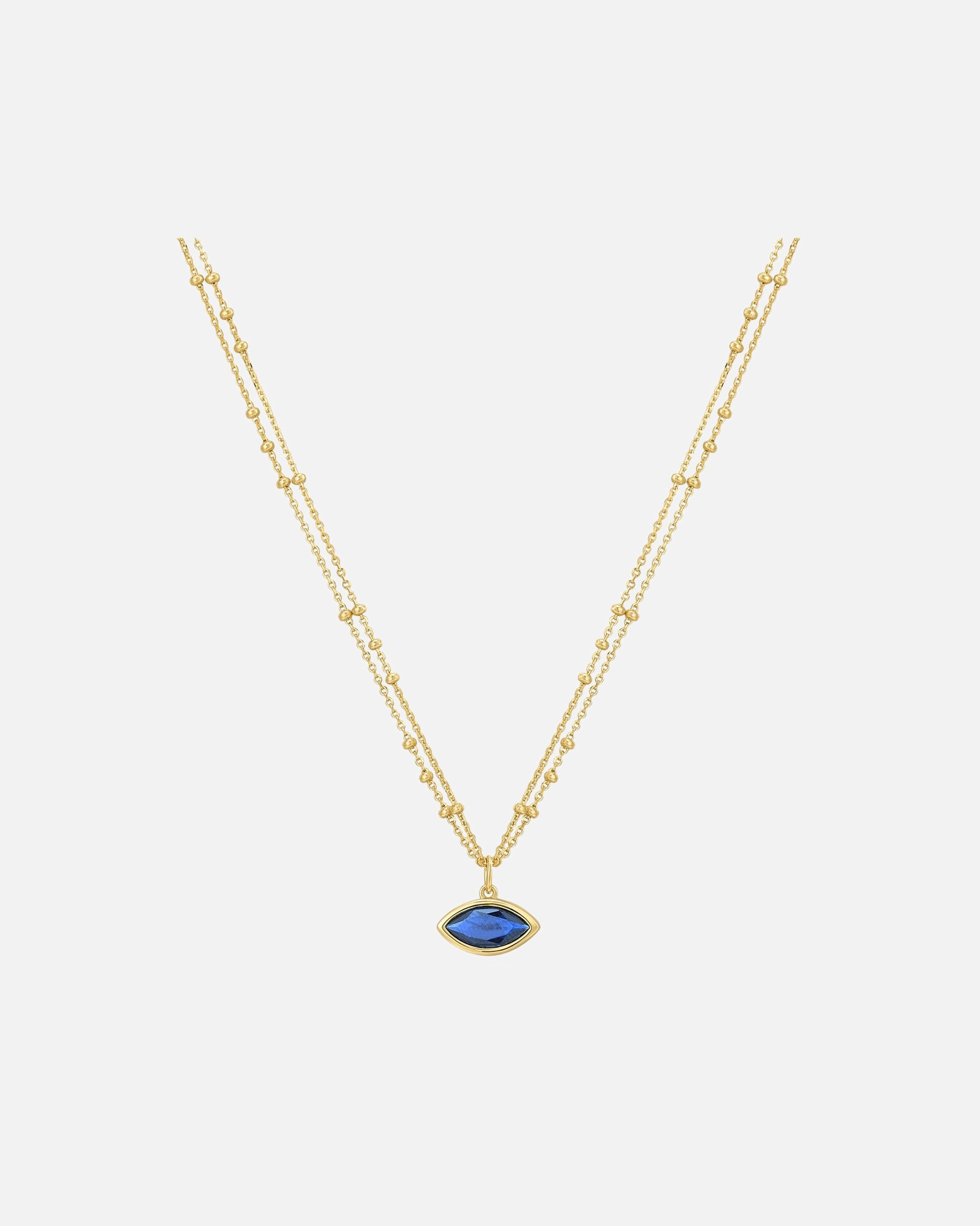 Collier for FemmeChaîne Œil omniscient en Argent sterling en Or jaune40,0 cm Basiskette + 5,0 cm Verlängerung