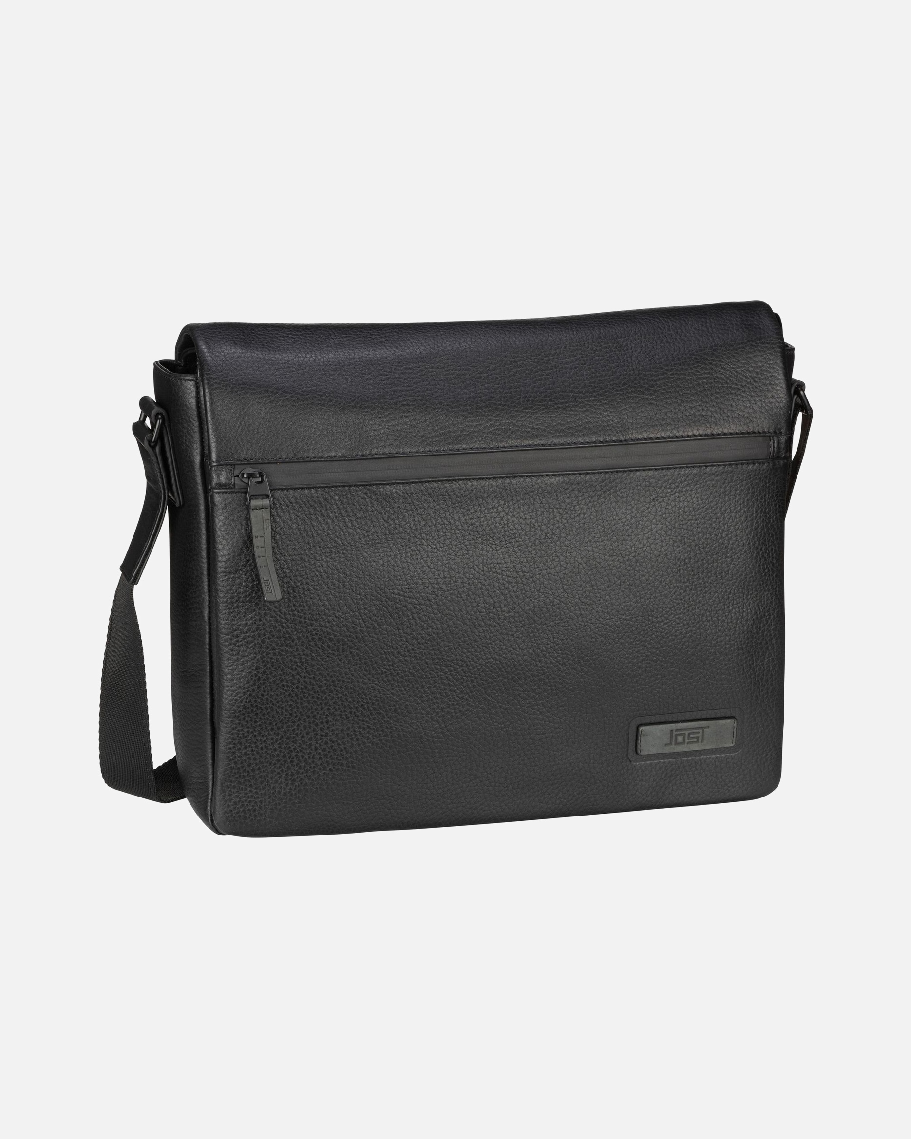 Sac Bandoulière for HommeJostStockholm Messenger Sac en cuir 38 cm pour ordinateur portableschwarz