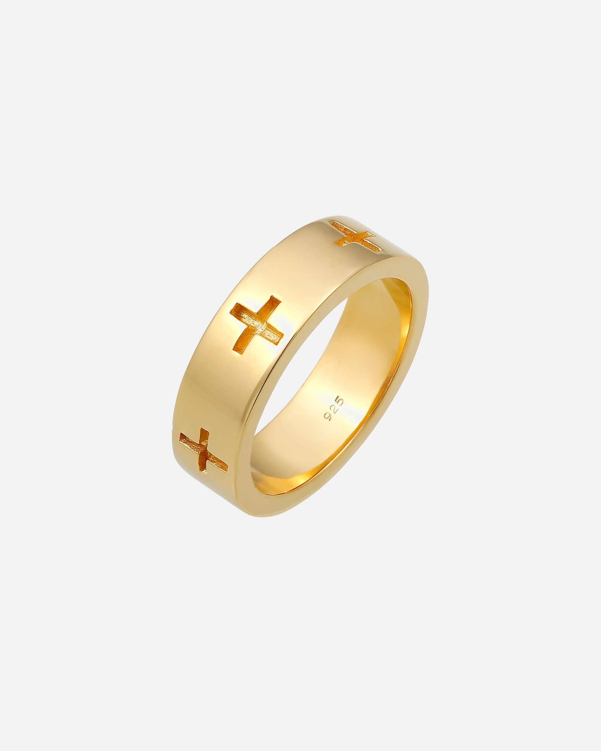 Ring für Weiblich Elli Kreuz Cut Out Bandring Religiös Glaube 925 Silber 52
