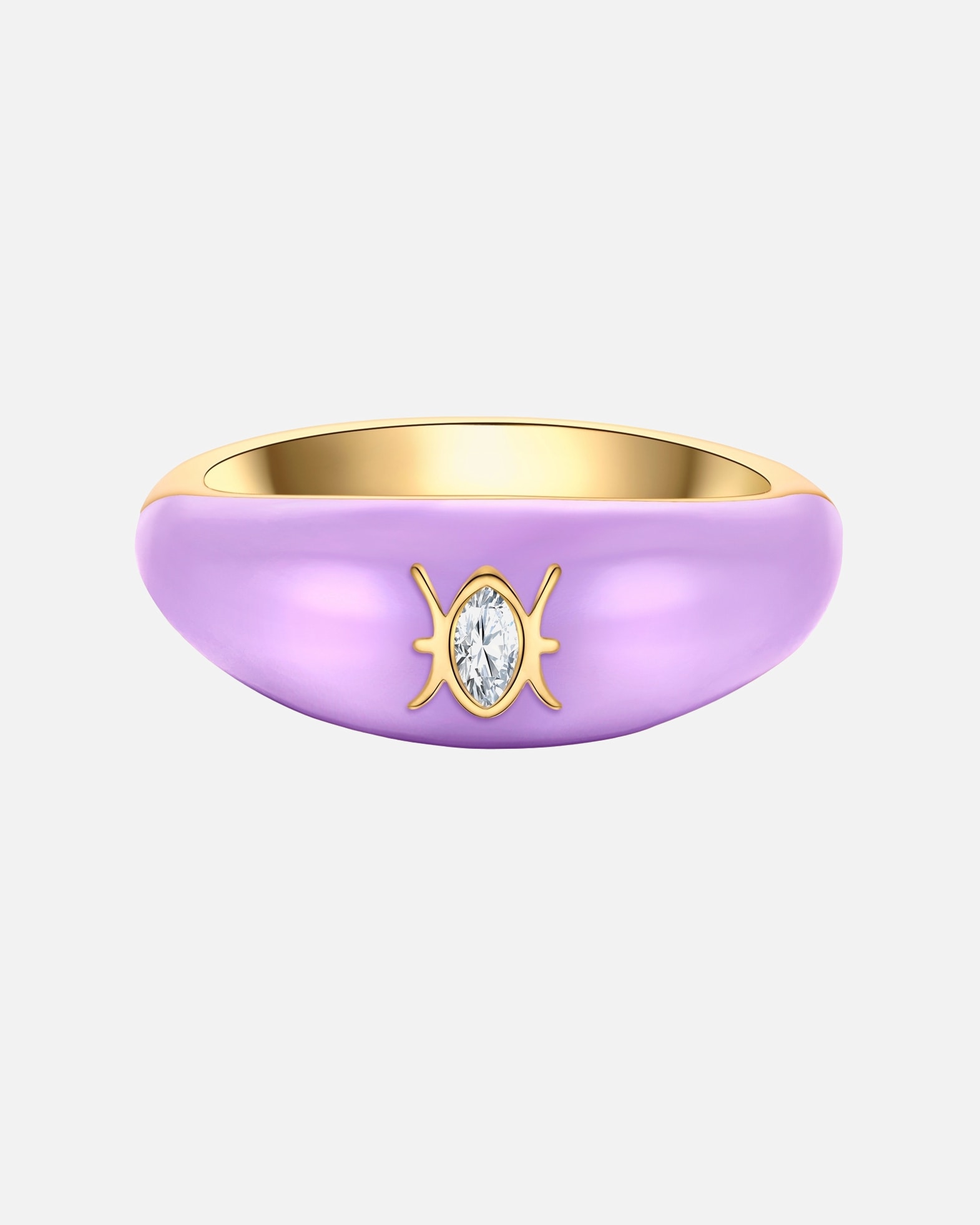 Bague for FemmeGlanzstücke MünchenBague Zodiaque Poissons en Argent sterling en Or jaune54