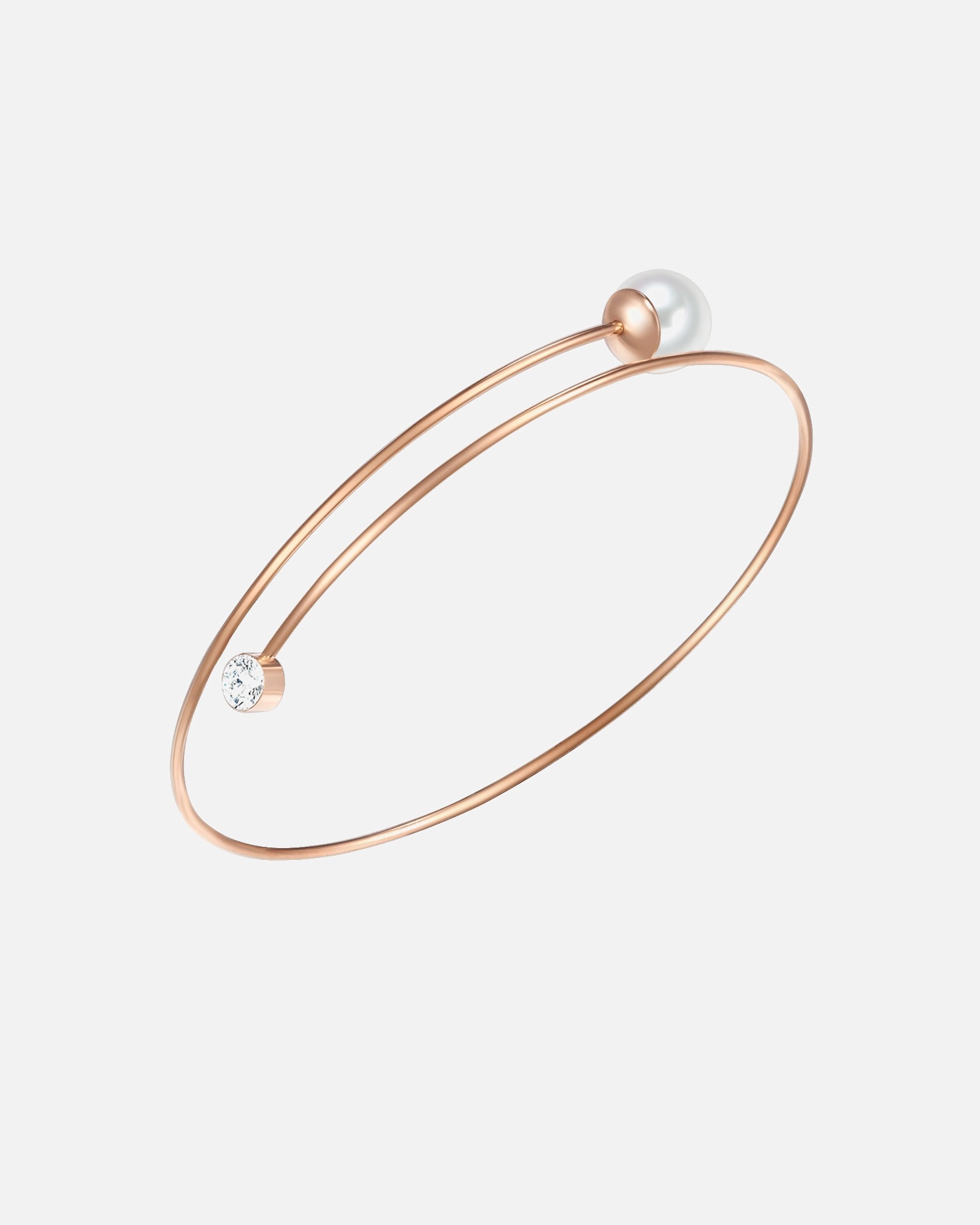 Bracelet for FemmeBracelet Laiton Verre Cristal Perles organiques en Or rose16,0 - 22,0 cm, flexibel einstellbar