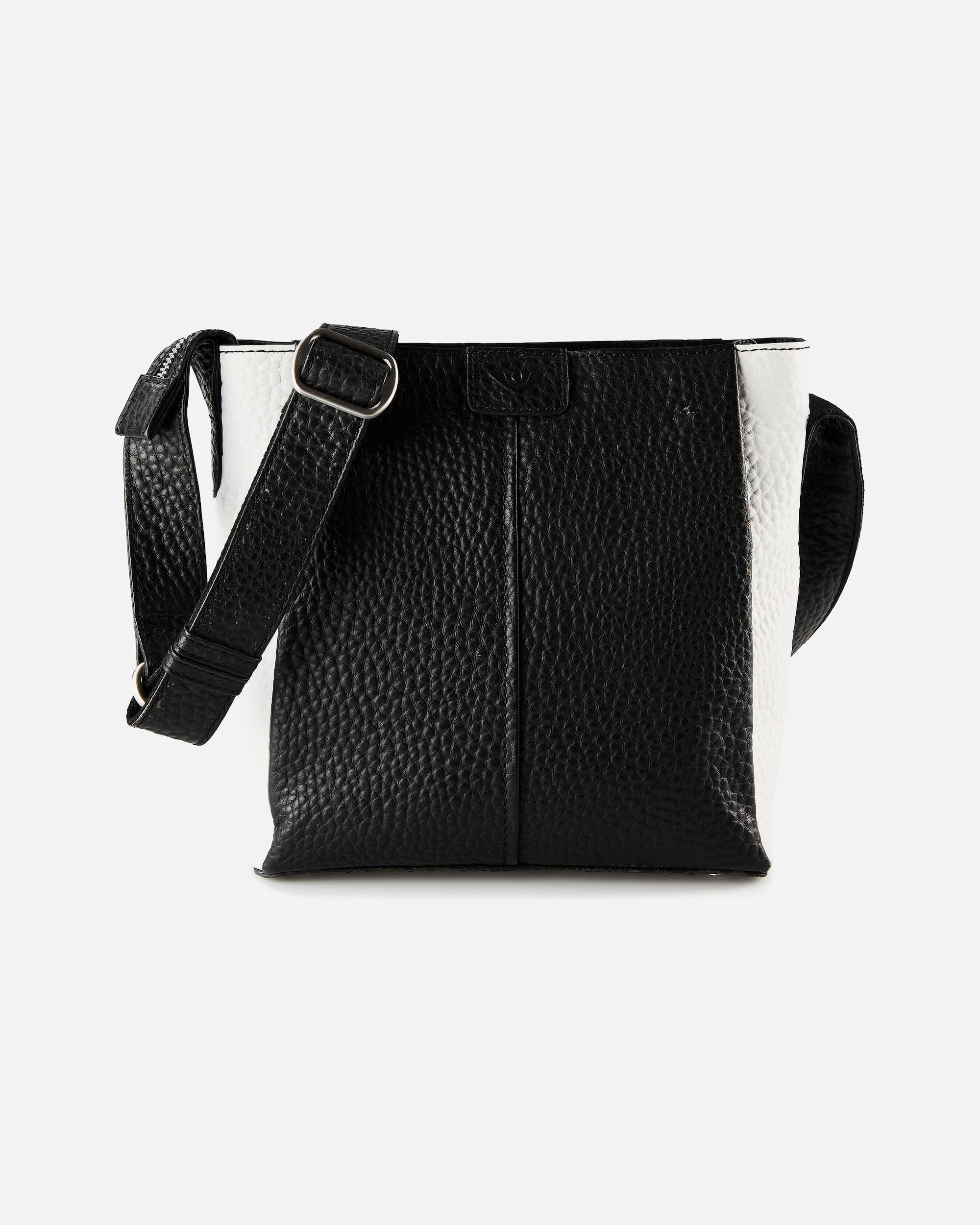 Sac Bandoulière for FemmeVoiHirsch Beatrix Sac à bandoulière Cuir 22 cm (One Size)schwarz-weiss