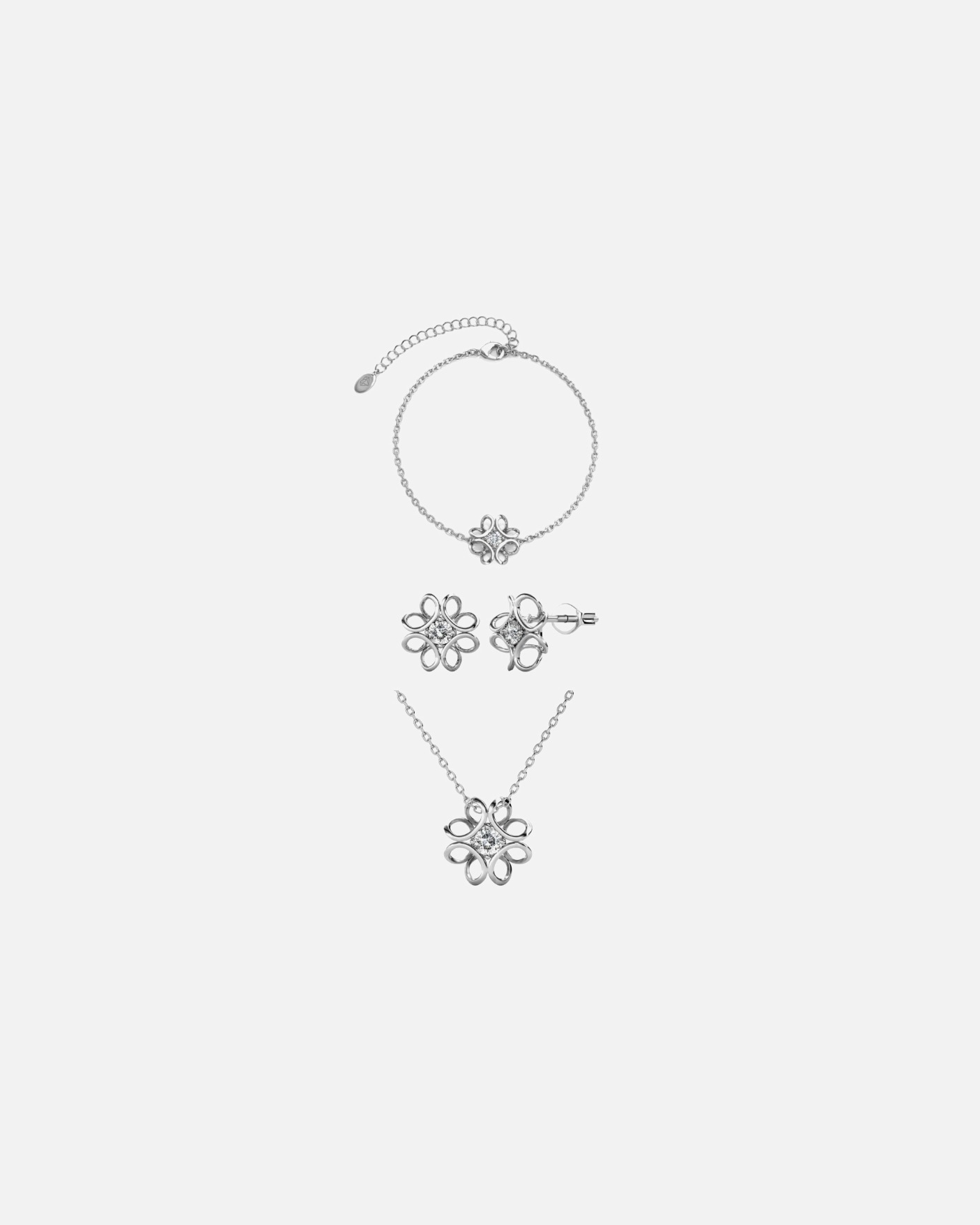 Parure de bijoux for FemmeMYC-ParisParure Daffodil 3 bijoux - Argenté et CristalParure Daffodil 3 bijoux - Argenté et Cristal - Argenté / Cristal - 12.2 mm
