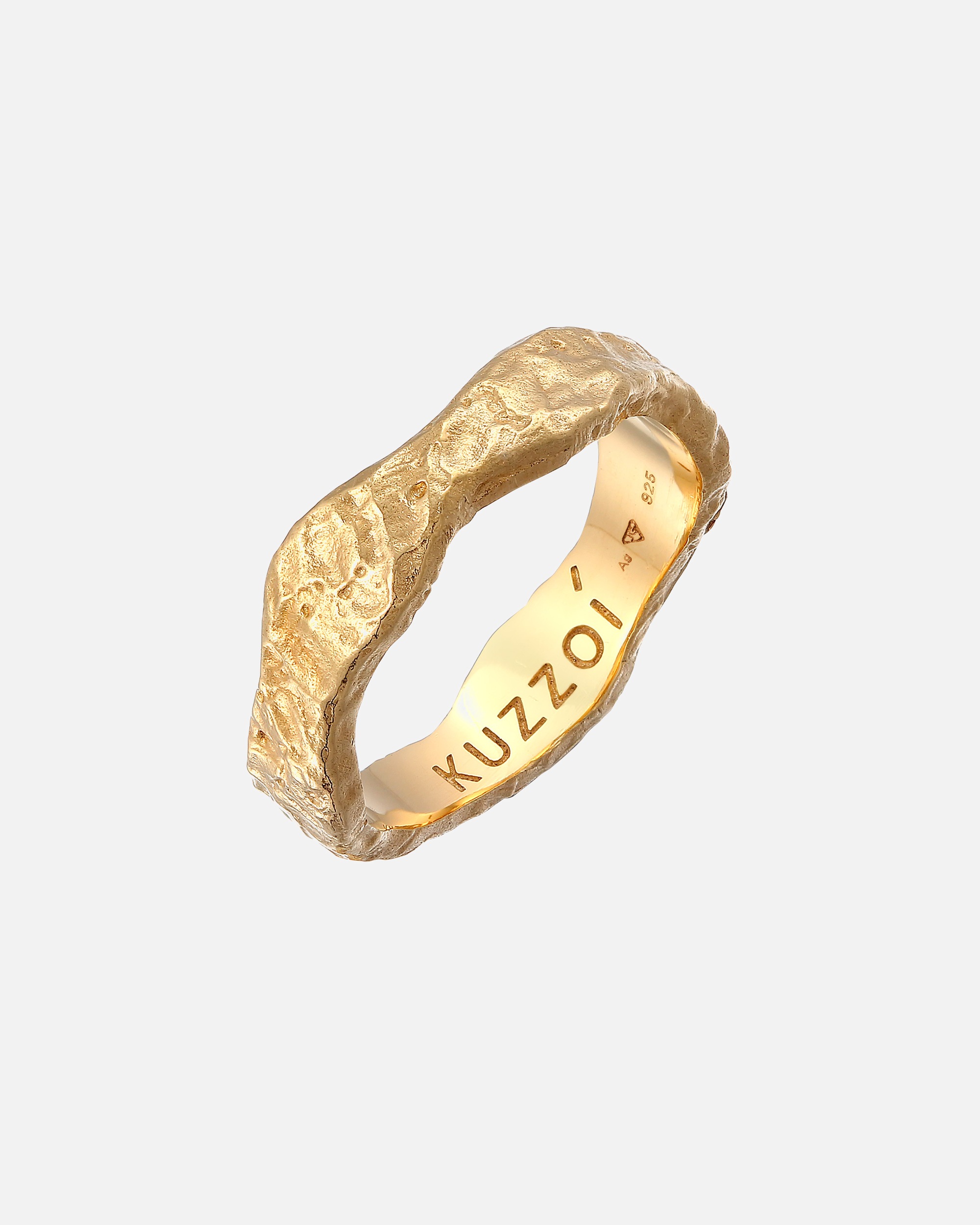 Ring für Männlich KUZZOI Herren Bandring Organic Struktur 925 Silber 64