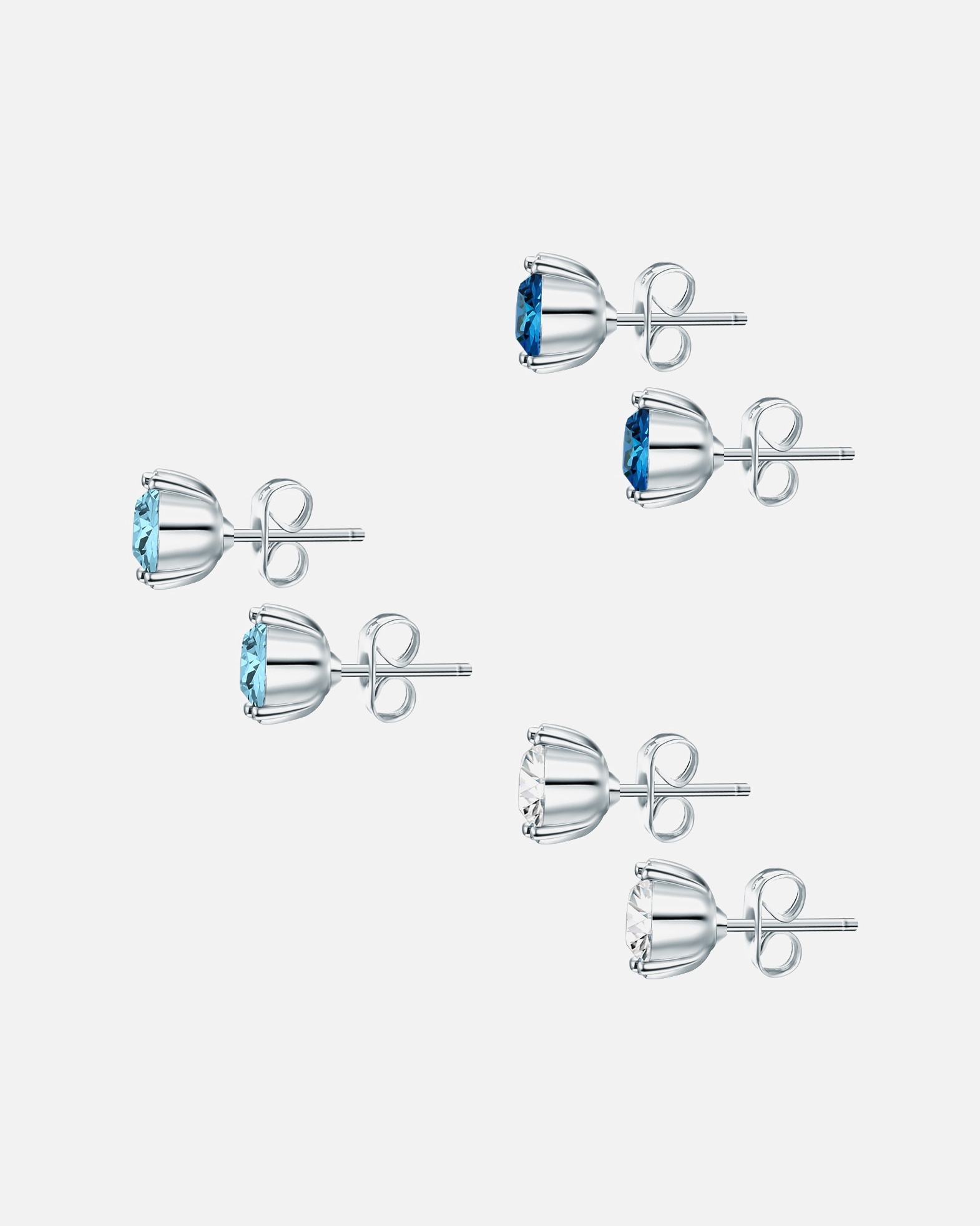 Boucle d'oreilles for FemmeLulu & JaneEnsemble de cristaux Swarovski® Métal Orné de cristaux Swarovski® en Argent7,3 mm