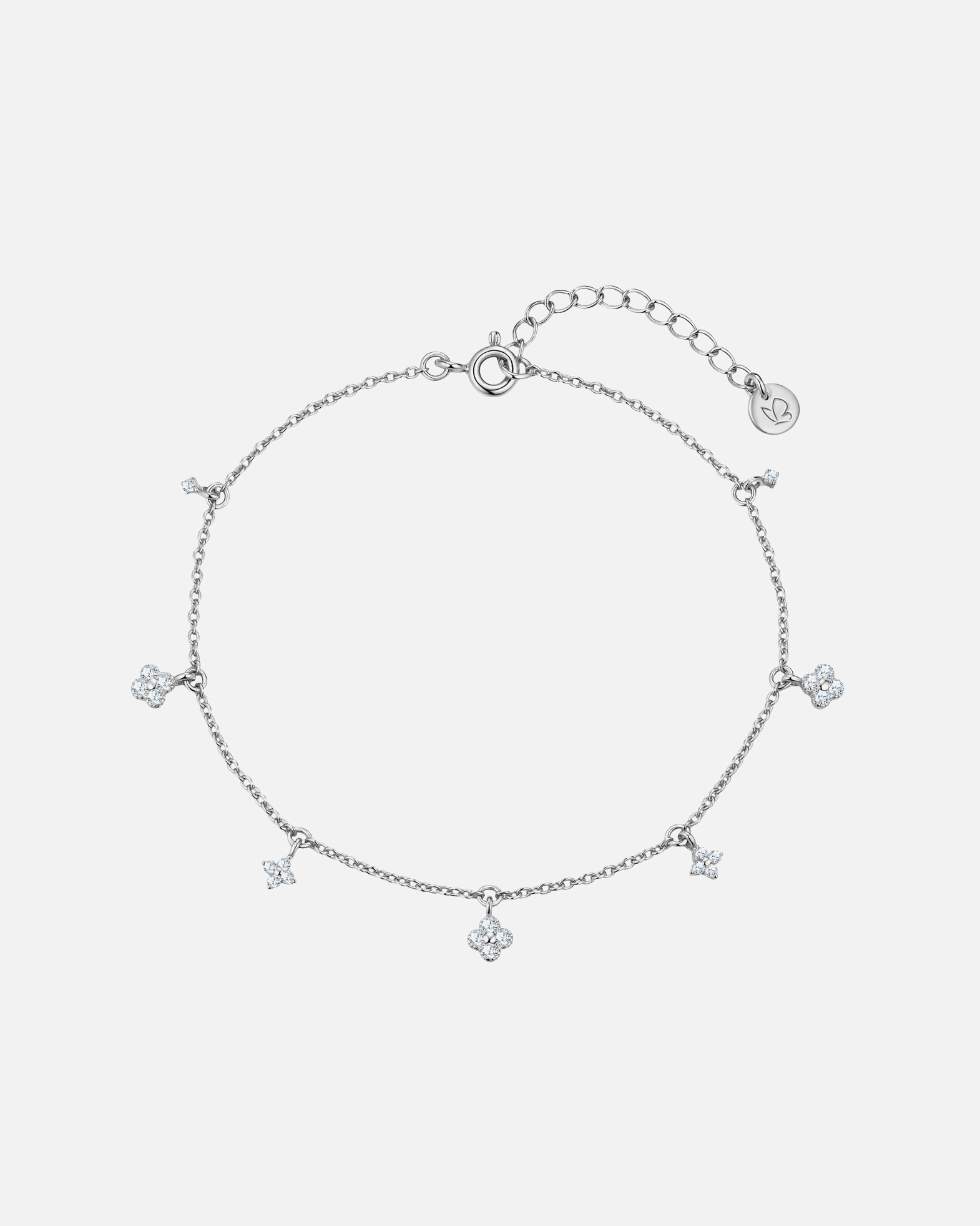 Armband für Weiblich Armband aus Sterling Silber in silber mit Zirkonia 17,0 cm Basislänge + 3,0 cm Verlängerung