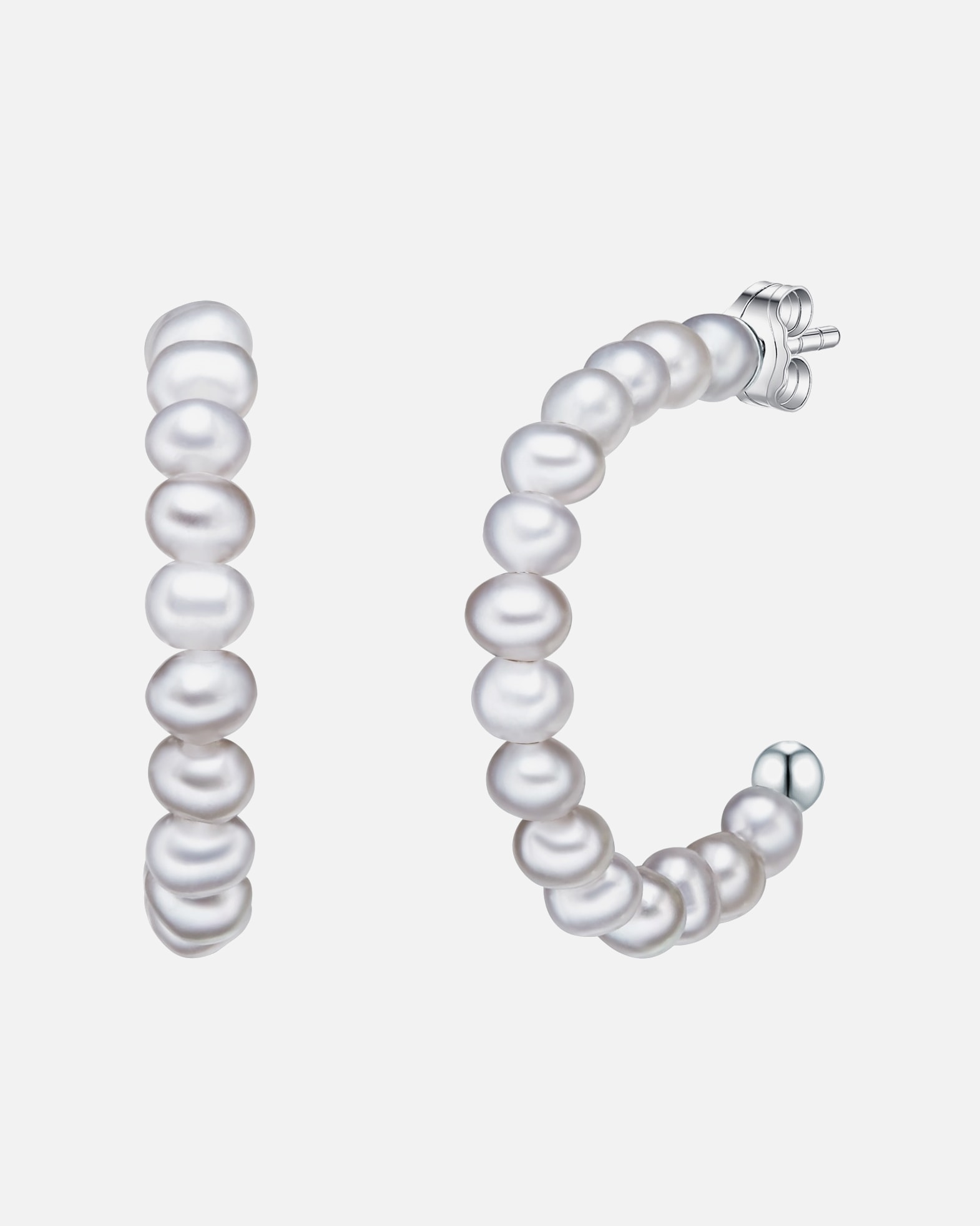Créoles for FemmeValero PearlsCréoles en perle Perle de culture d'eau douce Perle de culture d'eau douce en Gris24,3 mm