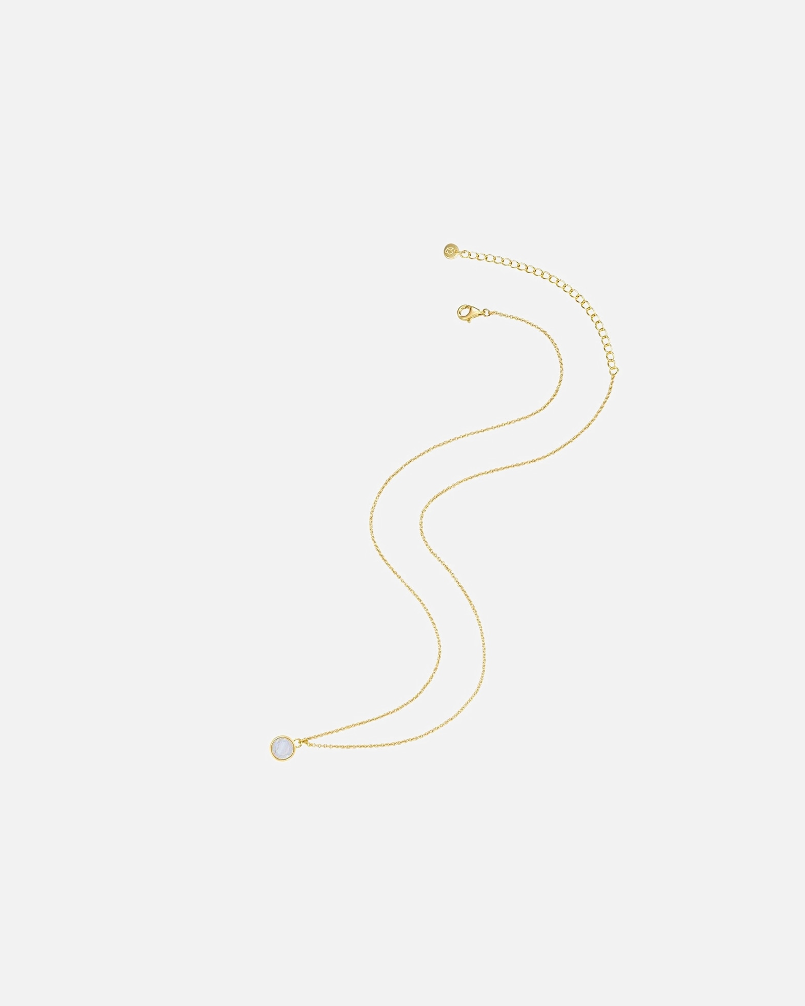 Collier for FemmeGlanzstücke MünchenCollier en argent Argent sterling Agate de dentelle bleu en Or jaune40,0 cm Basiskette + 5,0 cm Verlängerung