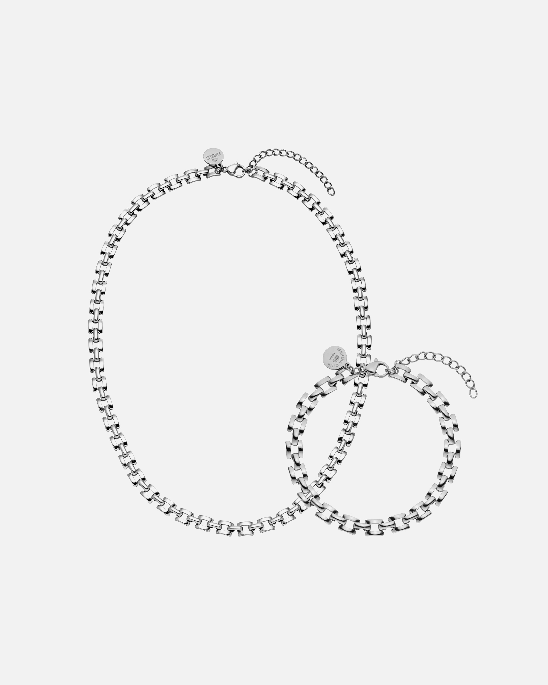 Schmuckset für Unisex Purelei Beginnings Schmuckset 100% Edelstahl Silber