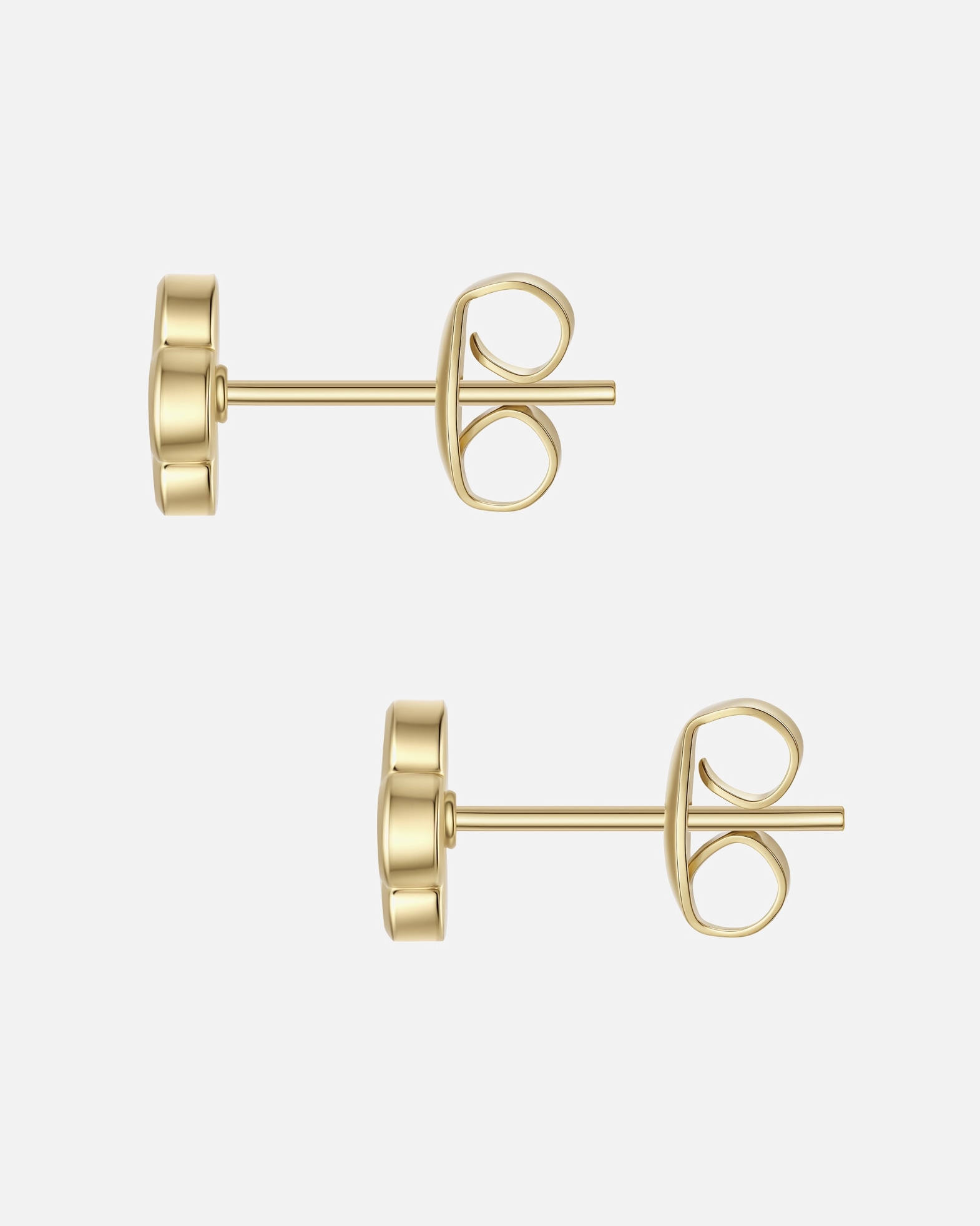 Ohrringe für Weiblich Glanzstücke München Ohrstecker Kleeblatt aus Edelstahl in gelbgold 5,9 mm