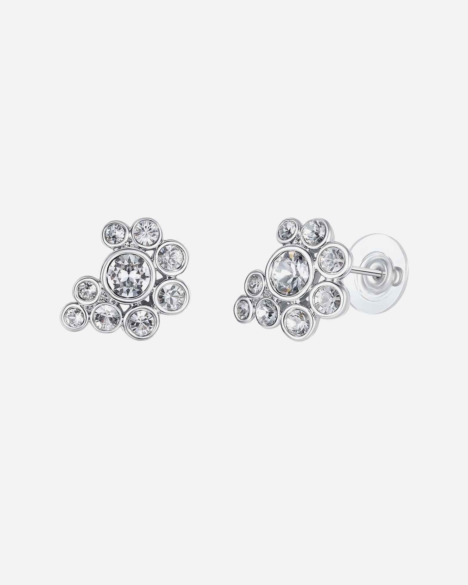 Ohrringe für Weiblich Ohrstecker Metall-Legierung verziert mit Kristallen von Swarovski® in Silber 17,0 mm