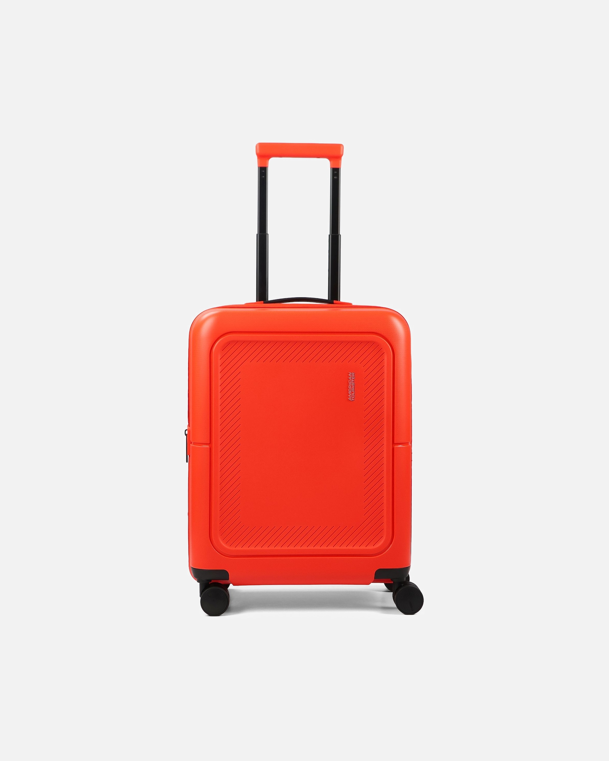 Handgepäckkoffer für Männlich American Tourister Dashpop 4 Rollen Kabinentrolley 55 cm mit Dehnfalte tangerine red